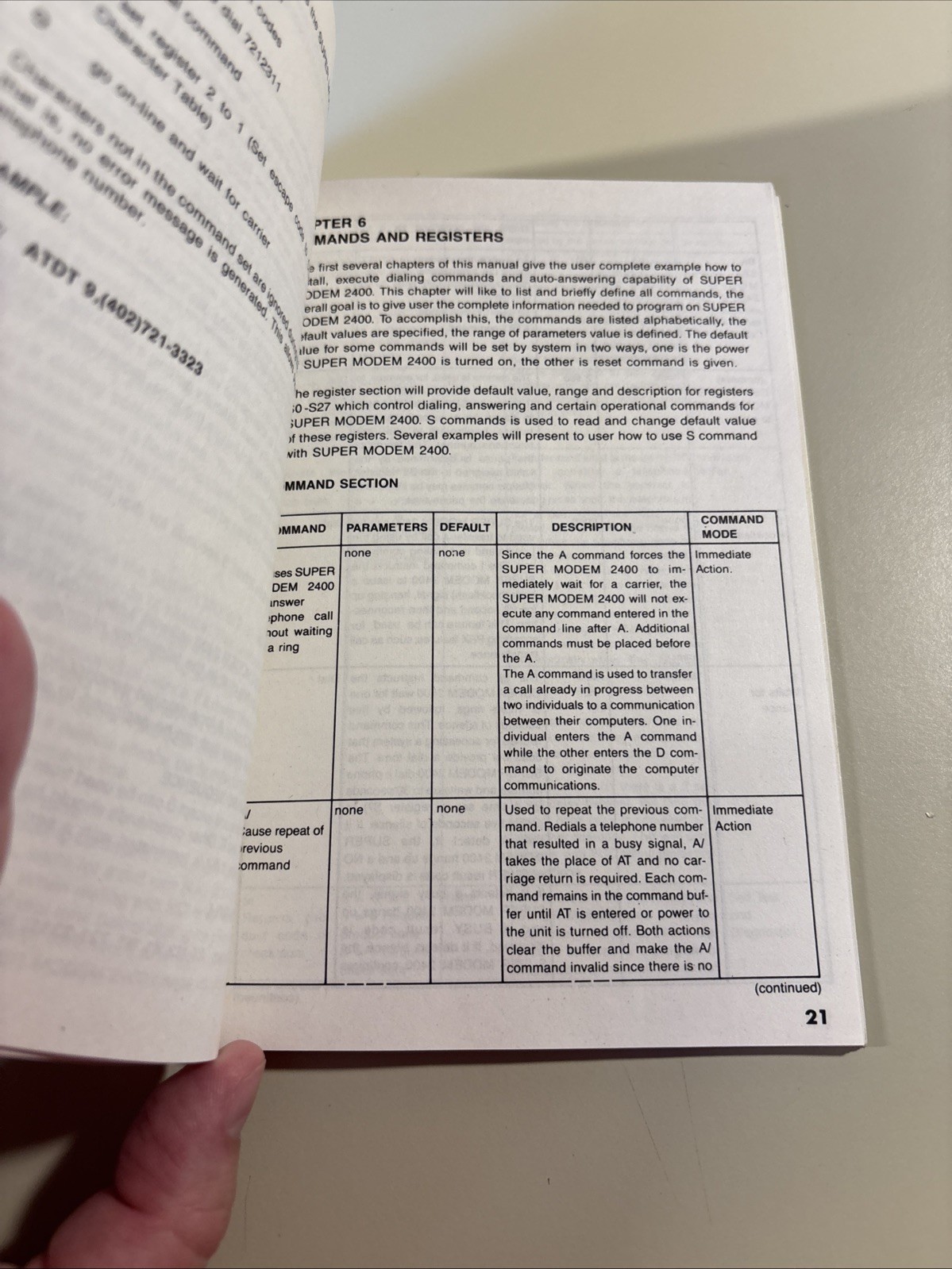 Vintage 1986 SUPER MODEM 2400 External User Manual