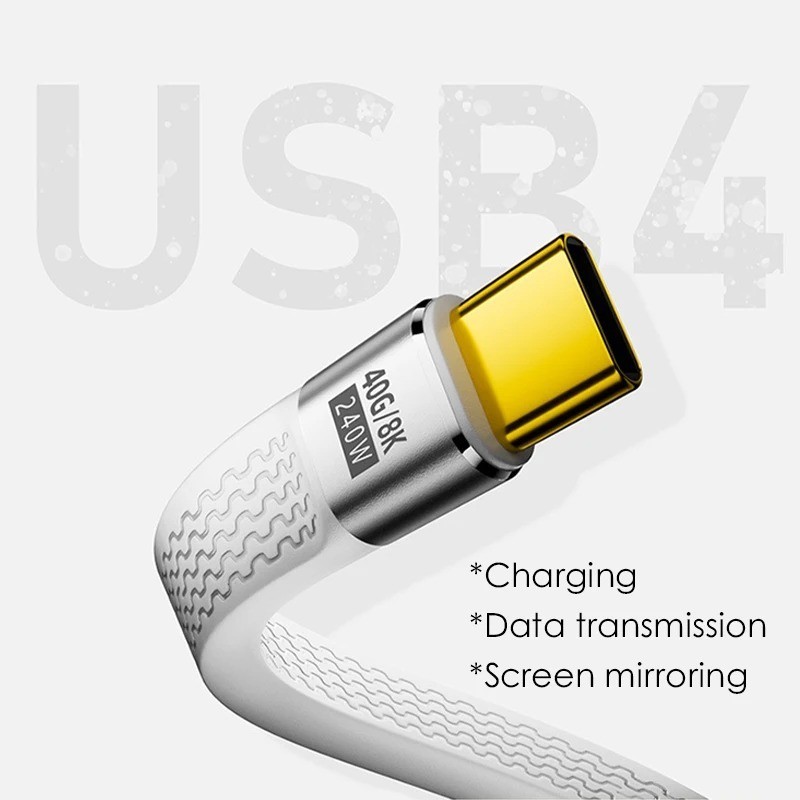 NEW 40Gbps 8K@60Hz PD 240W USB4 Type C to C Short E-Marker Cable Video Data Char