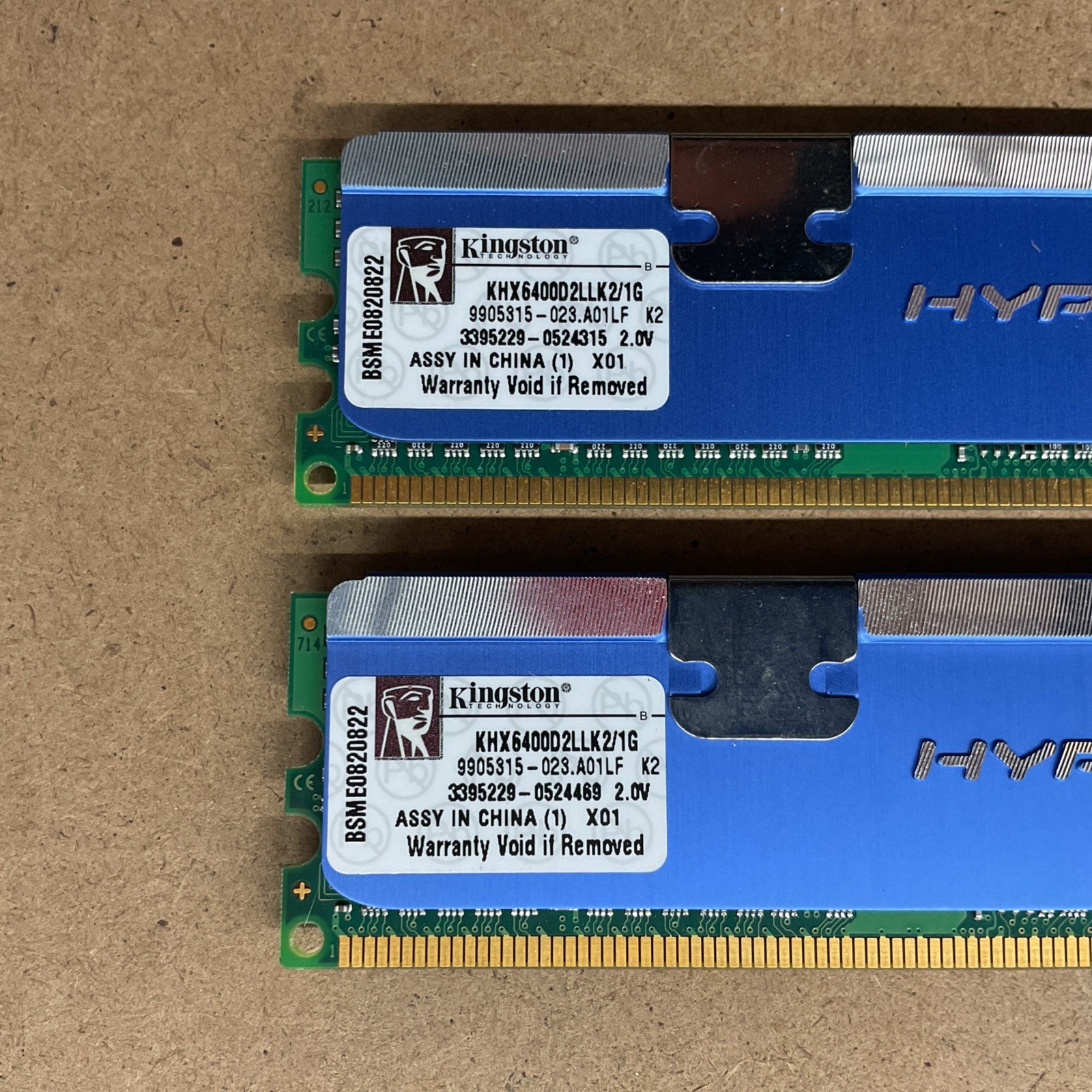 Kingston HyperX Laptop Desktop Memory RAM DDR2 KHX6400D2LLK2/1G – Lot Of 2