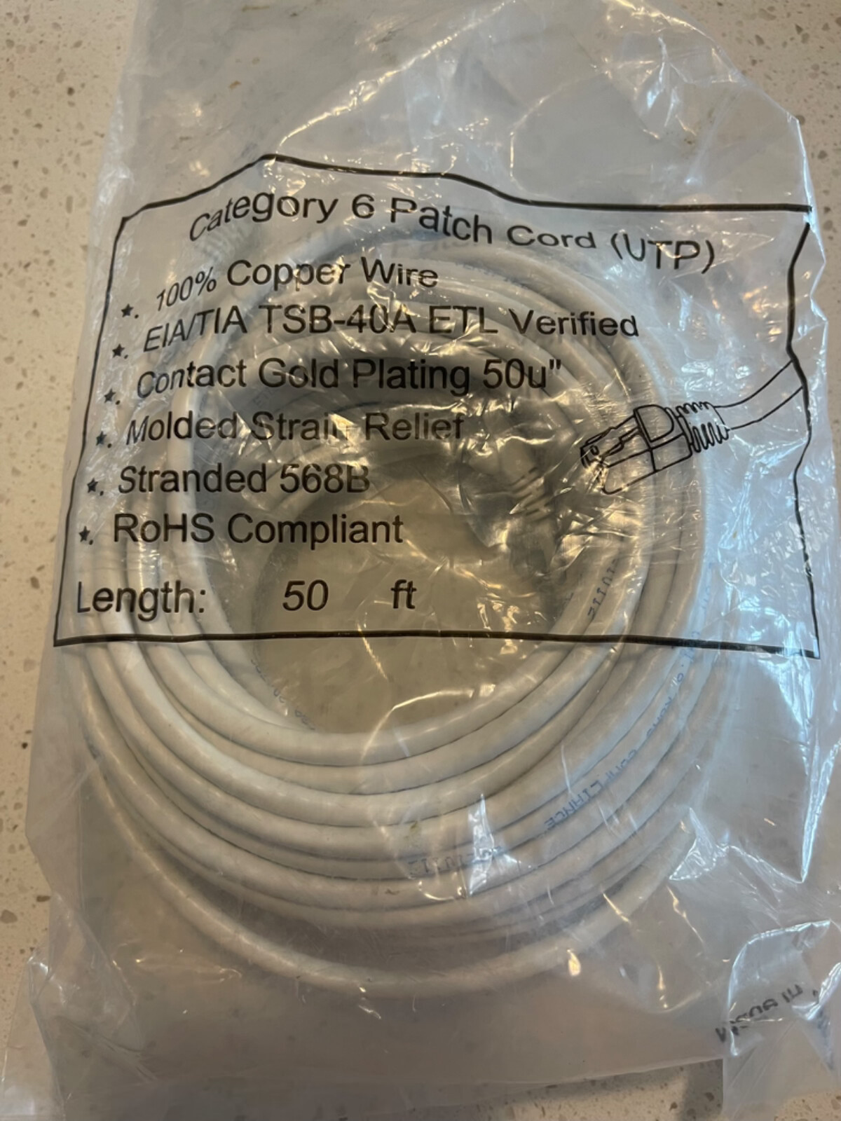 RJ45 CAT6 6FT 10FT 30FT 50FT 100FT 200FT Ethernet Network Cable Cord Flat LOT US