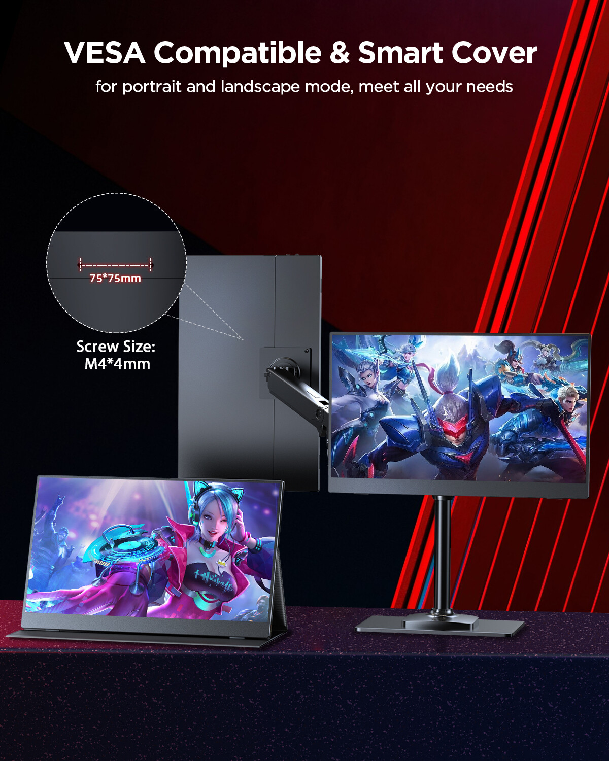EVICIV 144Hz 2K Portable Monitor 16″ 2560*1600 QHD Anti Glare Screen For Switch