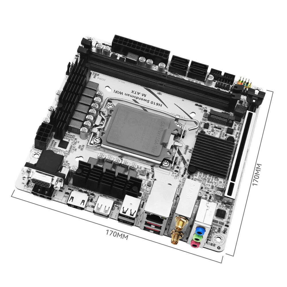 LGA 1700 H610 Motherboard Intel 12/13 Gen CPU Processor DDR4 RAM On-Board Audio