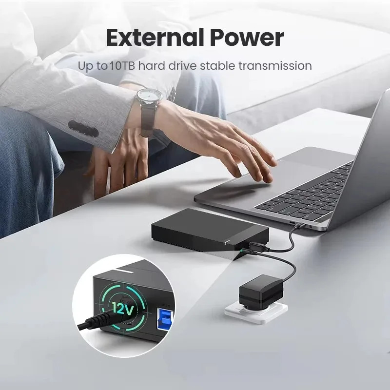 3.5 Inch HDD Case USB 3.0 to SATA External Hard Drive Reader Support 10TB Hard D