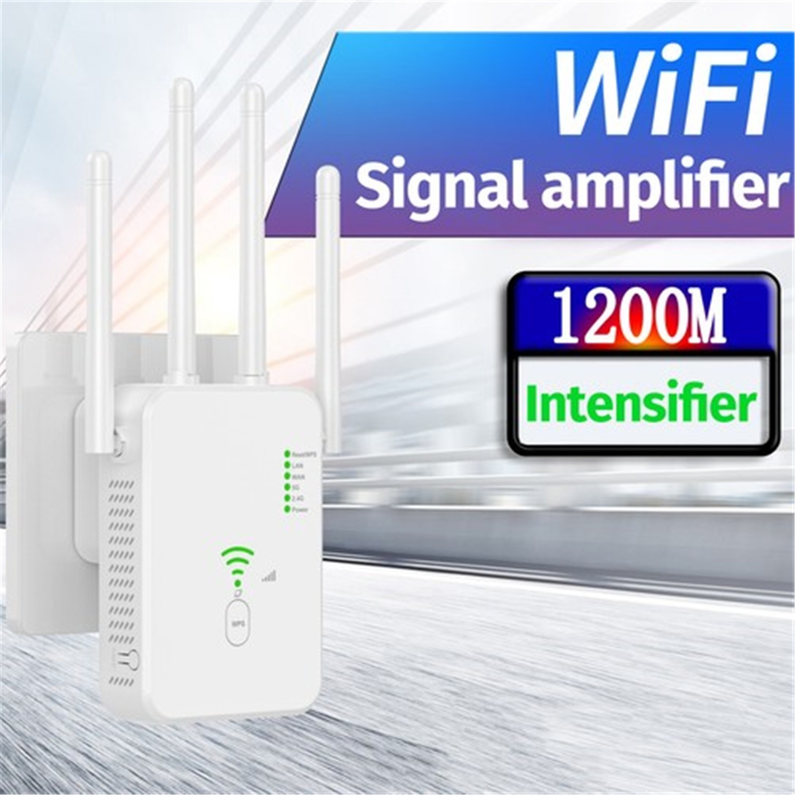 1200Mbps Dual Band WiFi Range Extender Repeater 4 Antennas 3 Modes Ethernet Port