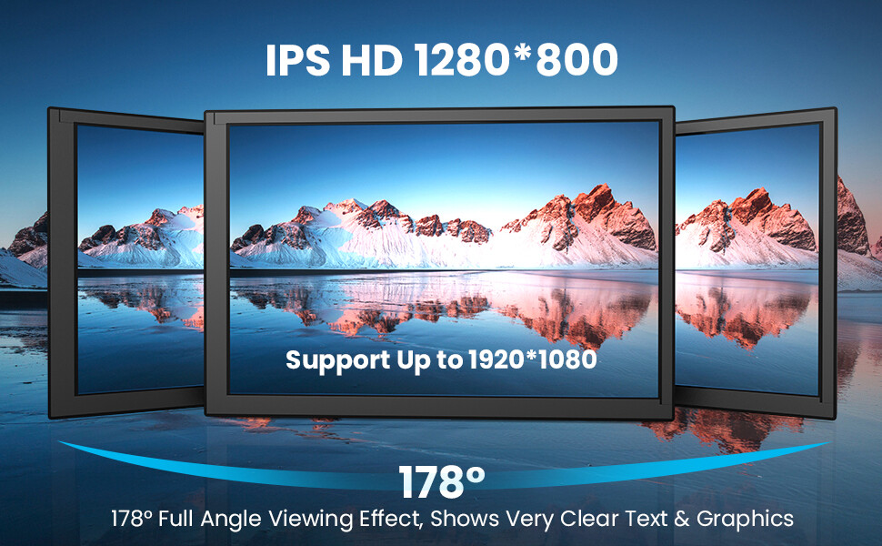 Touchscreen 10.1″ 16:9 Portable Monitor IPS 1280*800 Rechargeable Battery HDMI