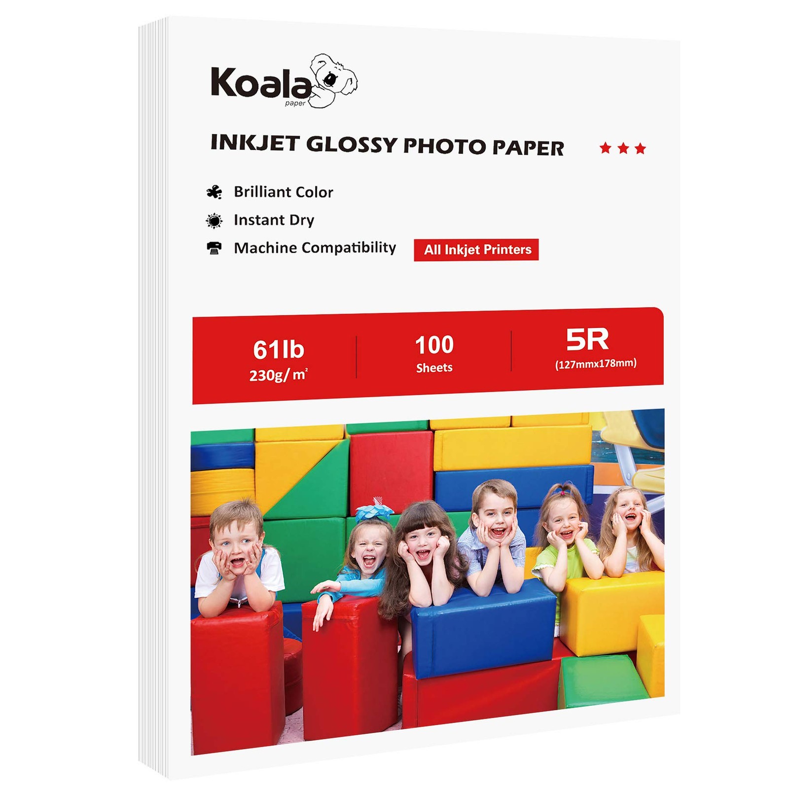 Koala Heavyweight Photo Paper High Glossy 5×7 Inches for Inkjet Printing 100 …
