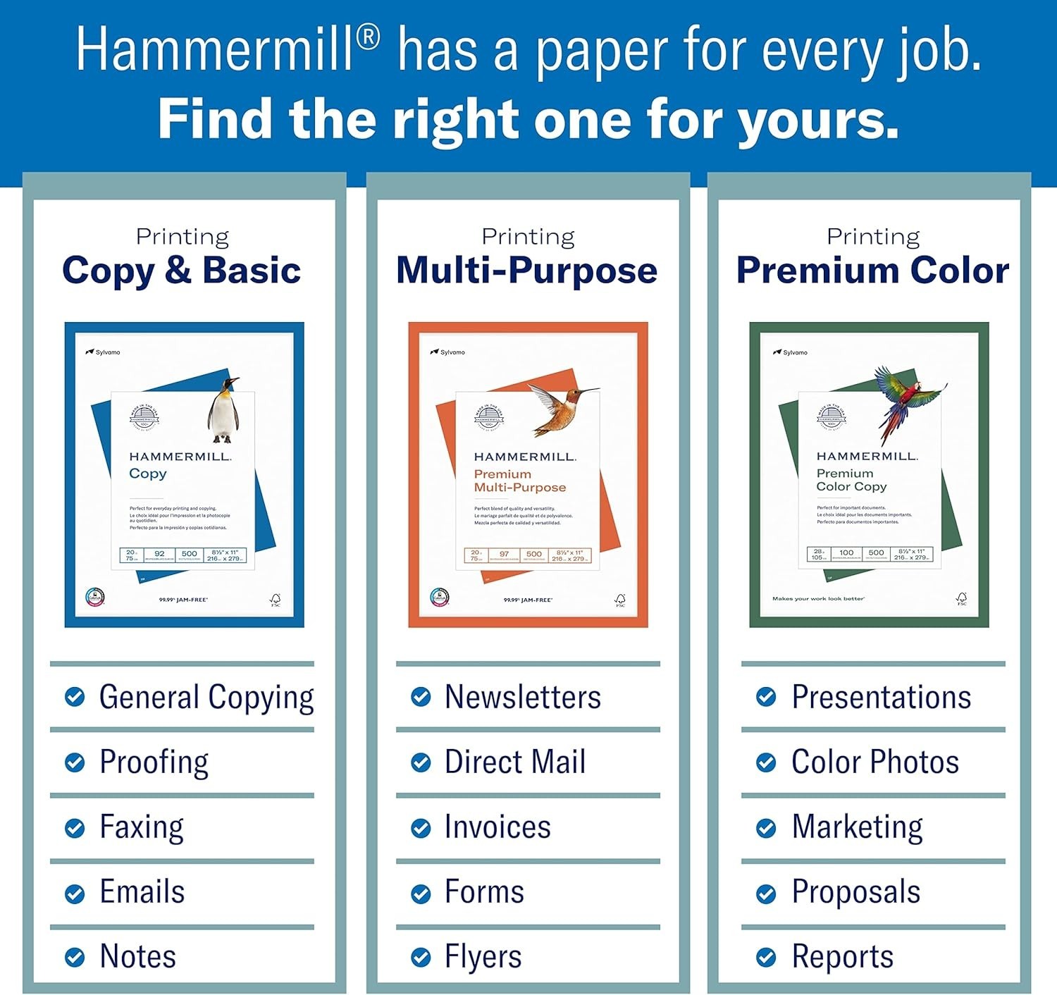 97 Bright Printer Paper – 8.5×11 Inches – 2500 Sheets