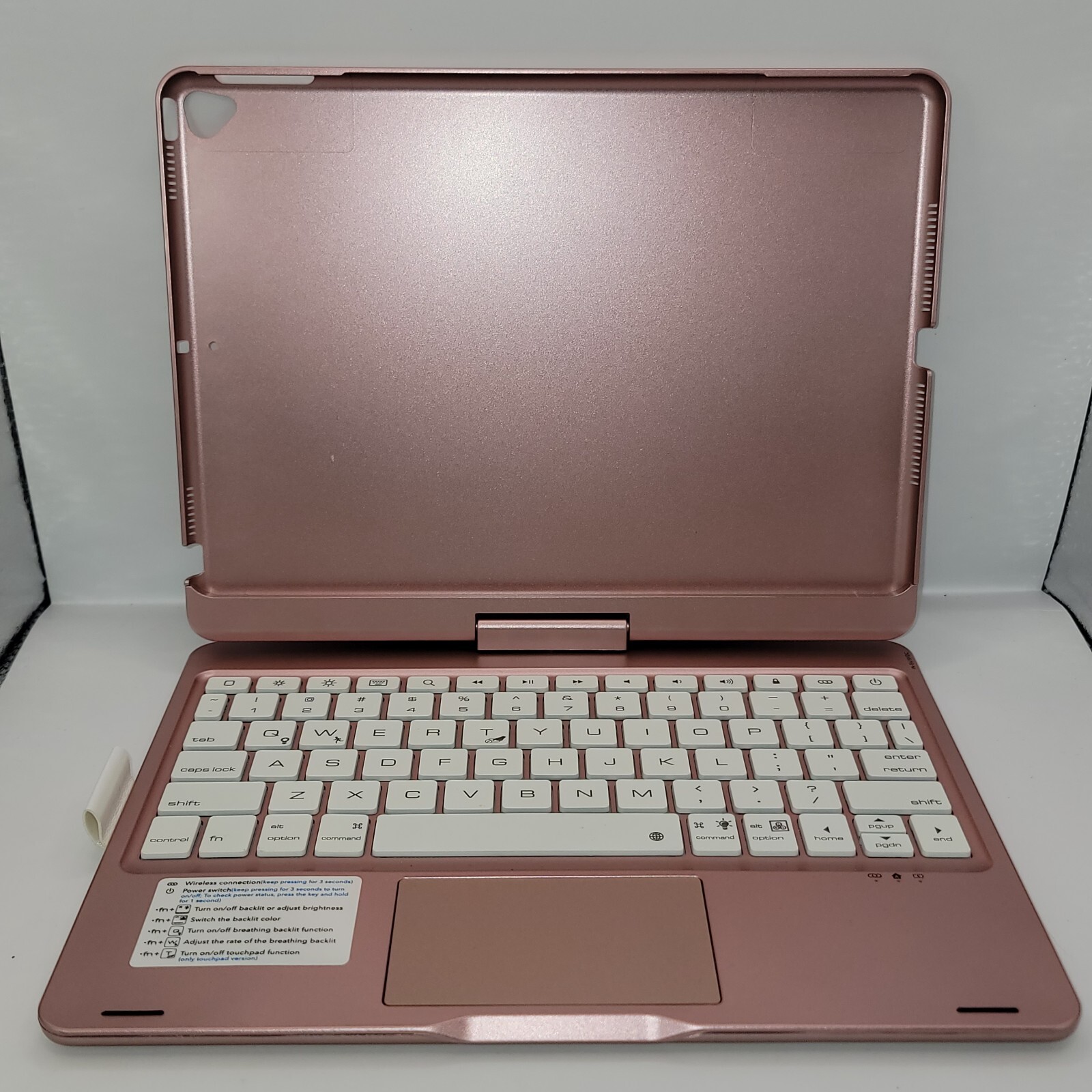 Wireless Tablet Keyboard Rosegold Fits 11.5In. Screen With Pen Holder