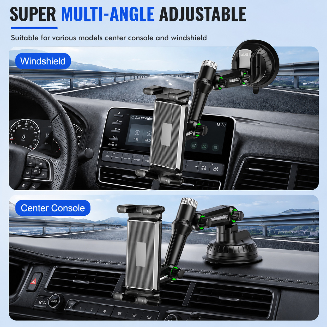 Tablet Mount for Truck Heavy Duty Suction Base Phone Holder for Car Dashboard
