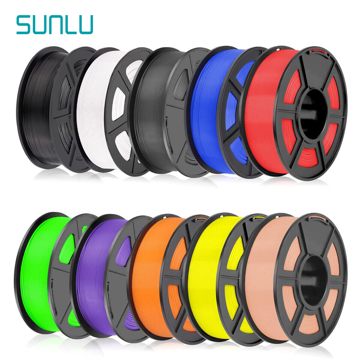 SUNLU PLA+ PLA ABS PETG 3D Printer Filament 1KG/0.25KG 1.75mm Black No-Knot