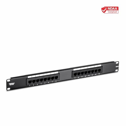 TRENDnet 16 Port Cat6 Gigabit Rack Mount Patch Panel 250MHz NDAA Compliant
