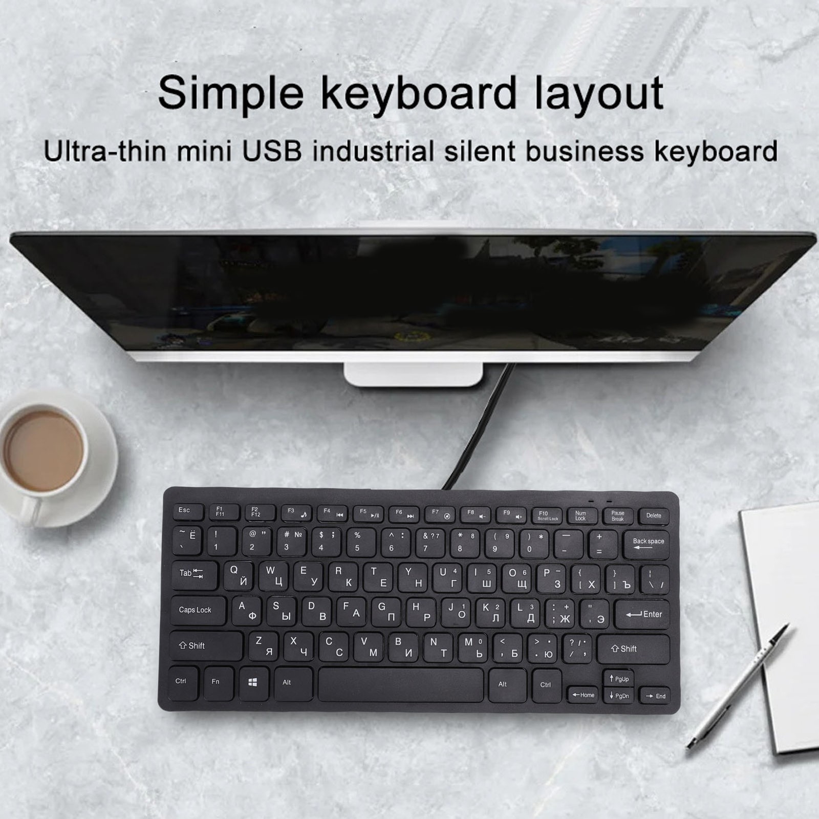 78 Keys USB Wired Keyboard – Compact & Proof For PC Premium