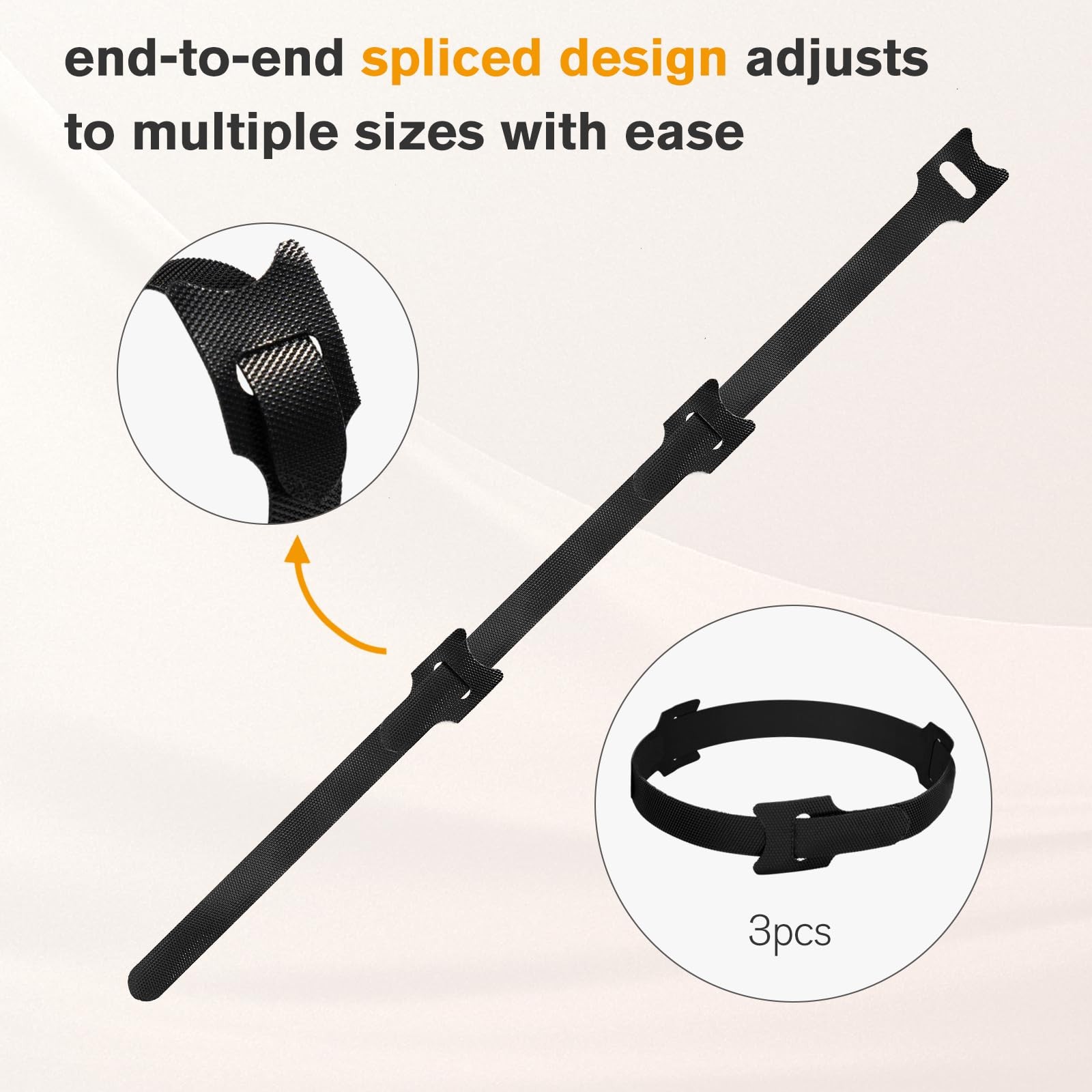 CableGeeker 60 PCS Reusable Cable Ties (6 Inch) – Adjustable 6 inches, Black