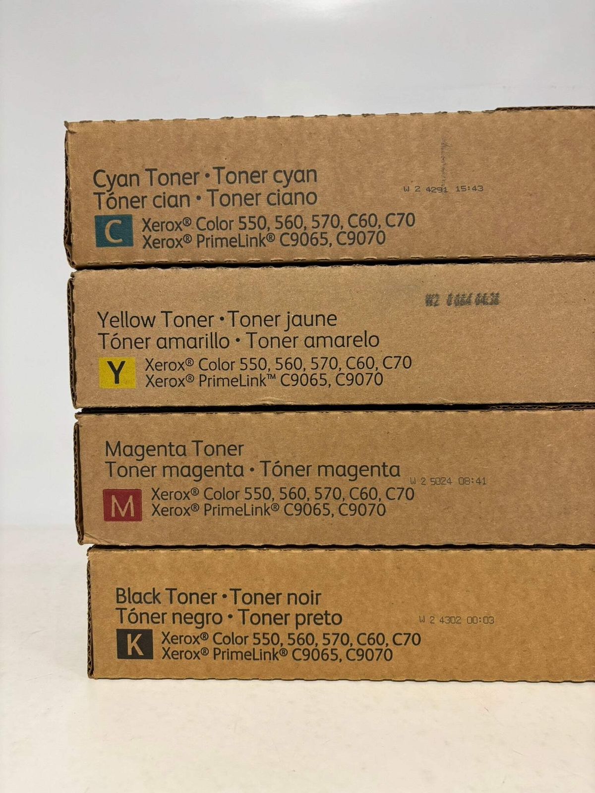 4 Genuine Xerox Color 550,560,570,C60,C70 PrimeLink C9065, C9070 CMYK Toners