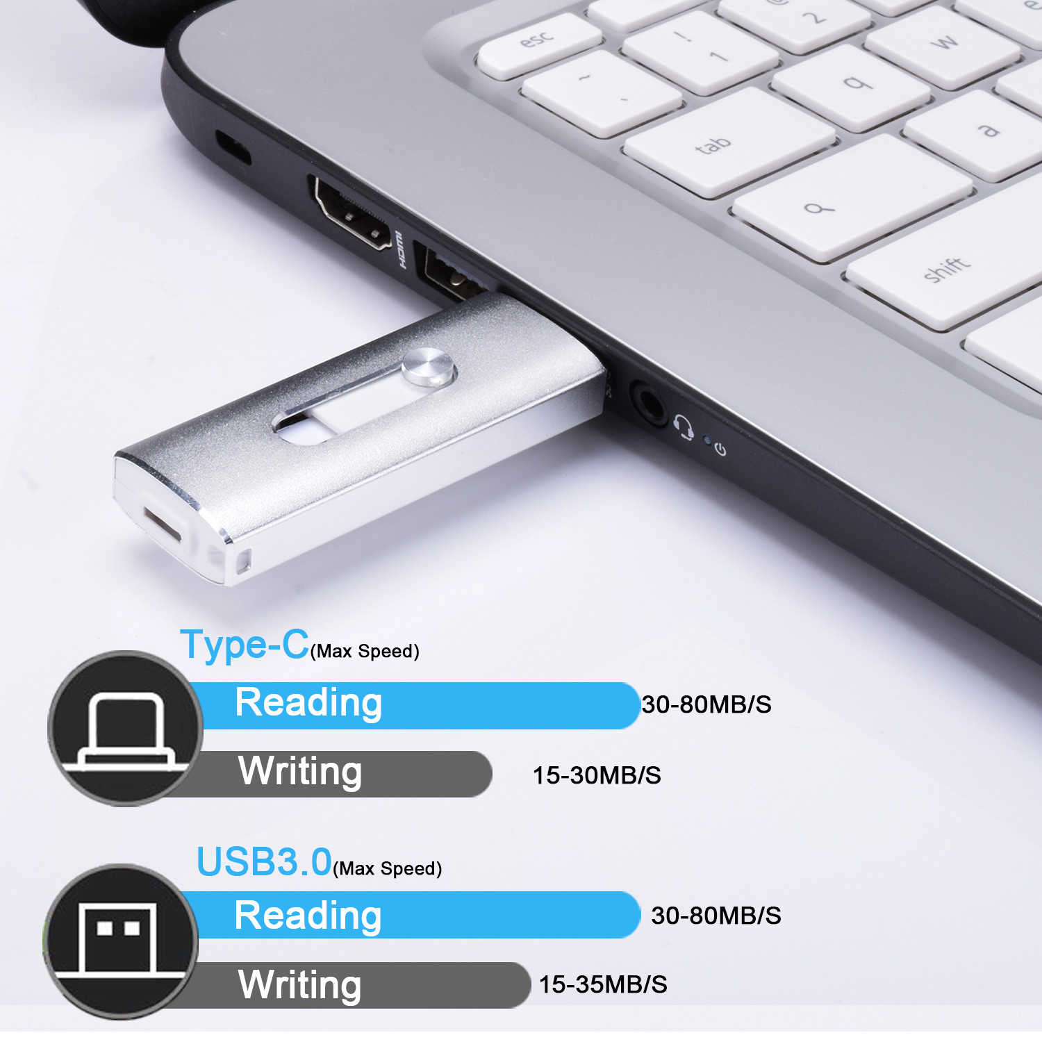 64GB Type C USB 3.0 Flash Drive OTG Memory Stick Thumb Drive for Android phone