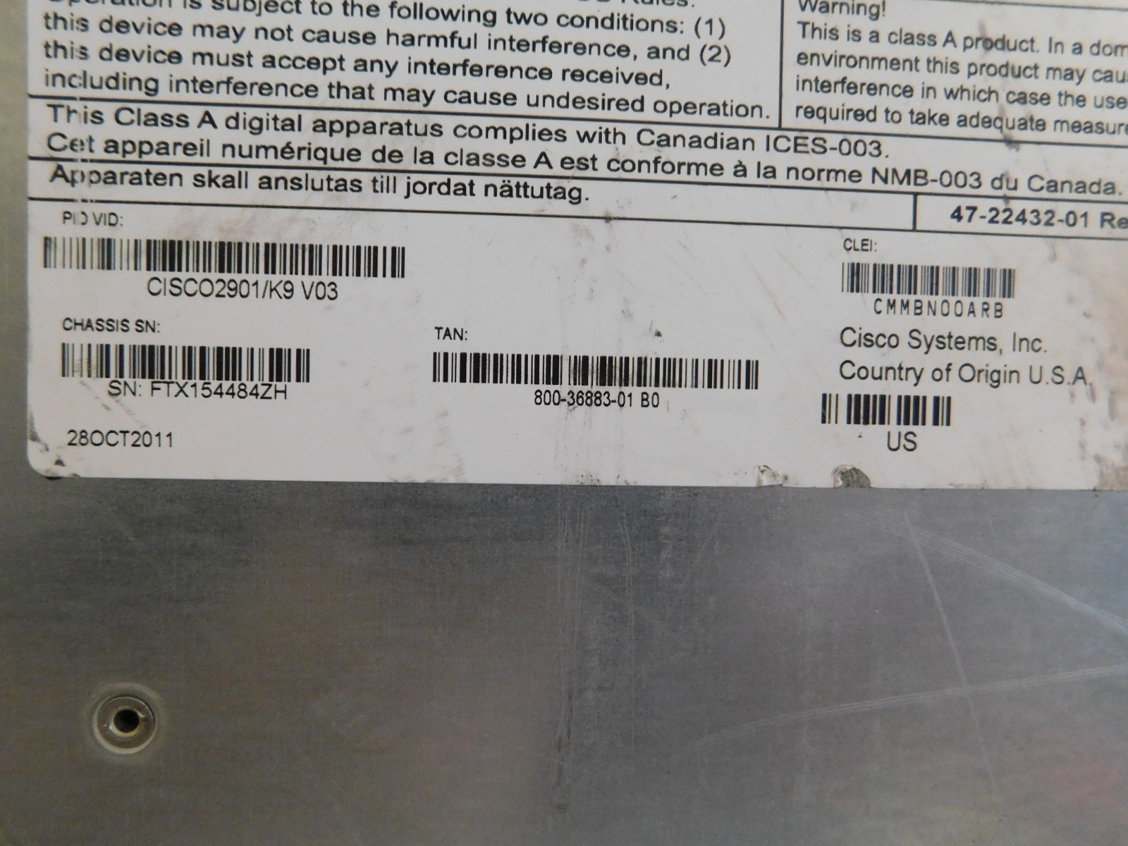 Cisco 2901/K9 V03 2900-Series Integrated Services Router