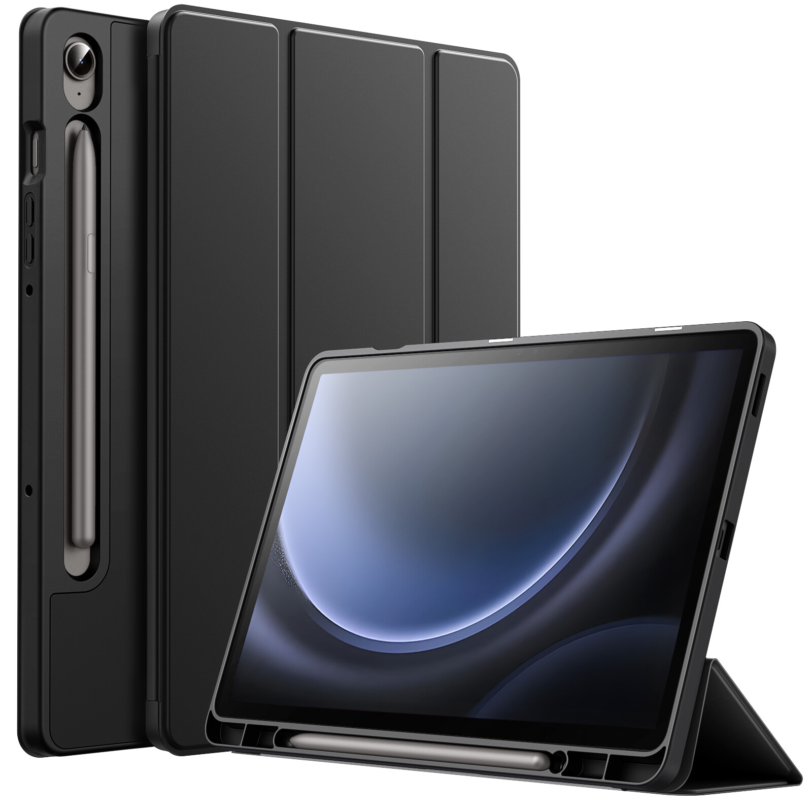 Case for Samsung Galaxy Tab S9 FE 10.9-Inch, Soft TPU Tri-Fold Stand Cover