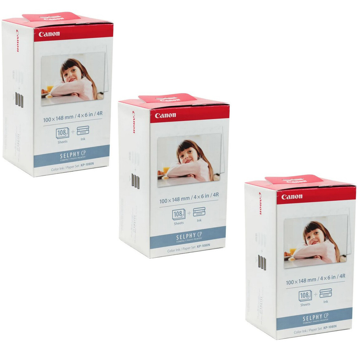 3 Packs Canon CP1500 CP1300 CP1200 4×6 108 Shts Color/ Ink Paper Set, KP-108IN