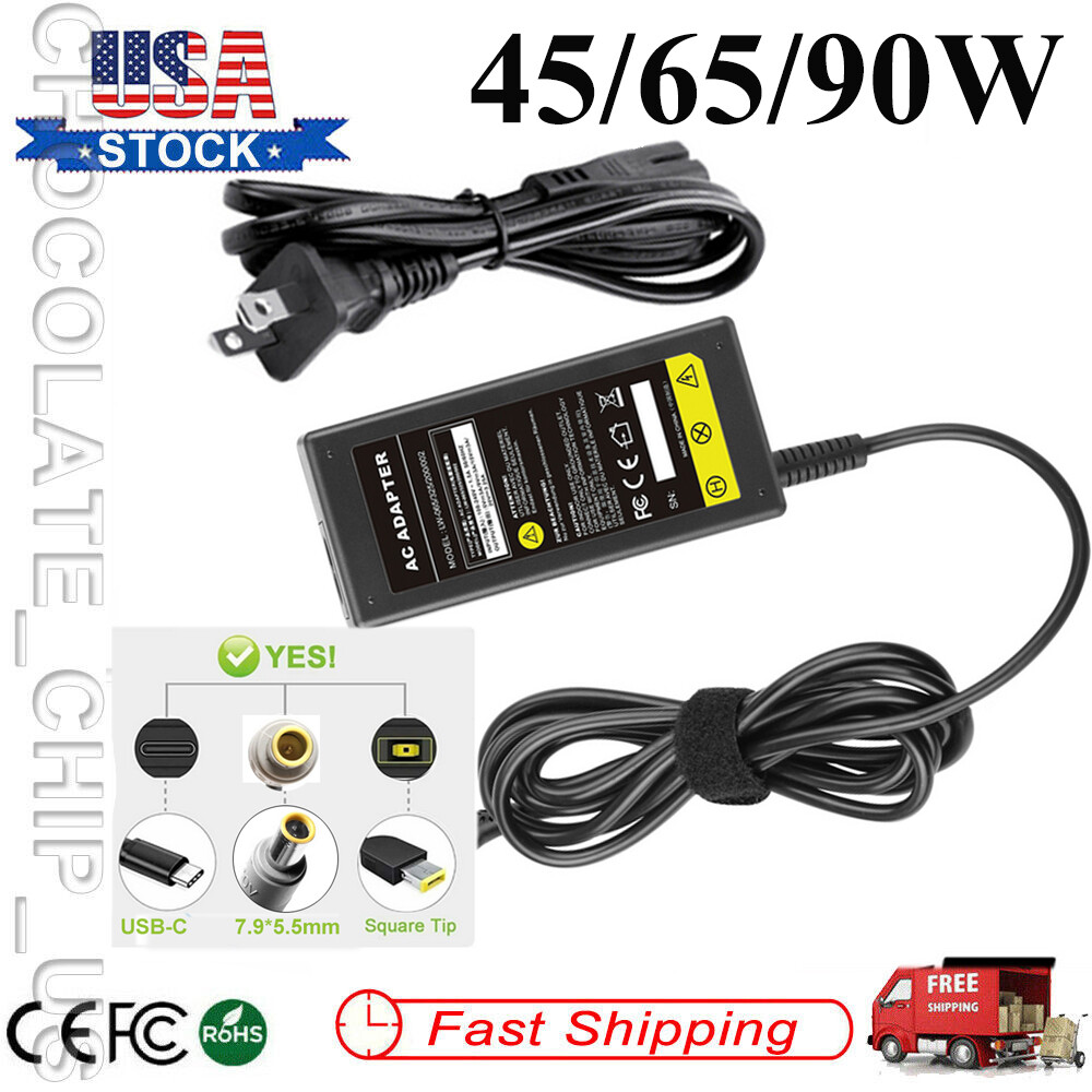 45/65/90W For Lenovo ThinkPad Laptop AC Adapter Power Supply USB Type-C Charger