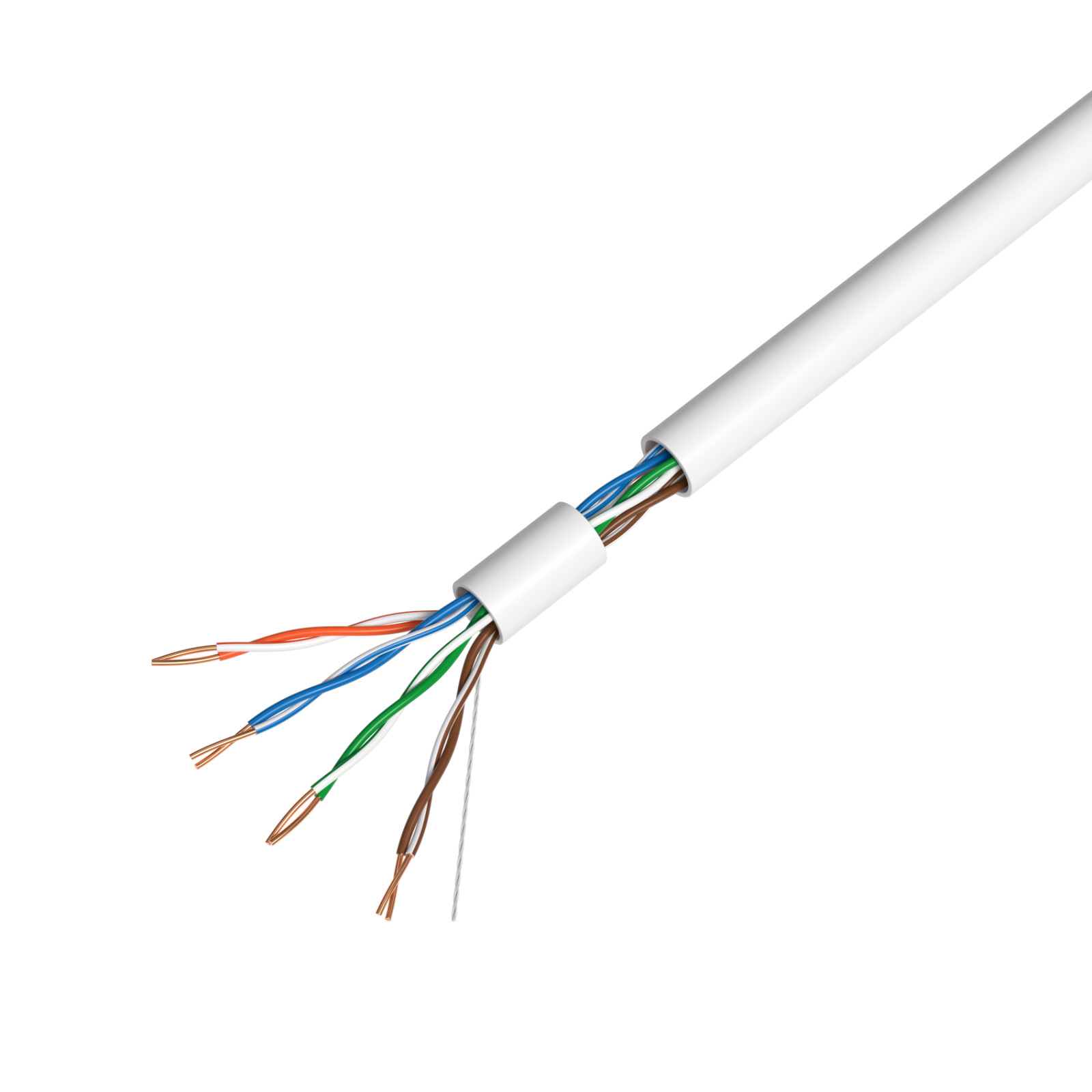 500ft CAT5e UTP Solid Ethernet Network LAN Cable 24AWG Pull Box Bulk Wire White
