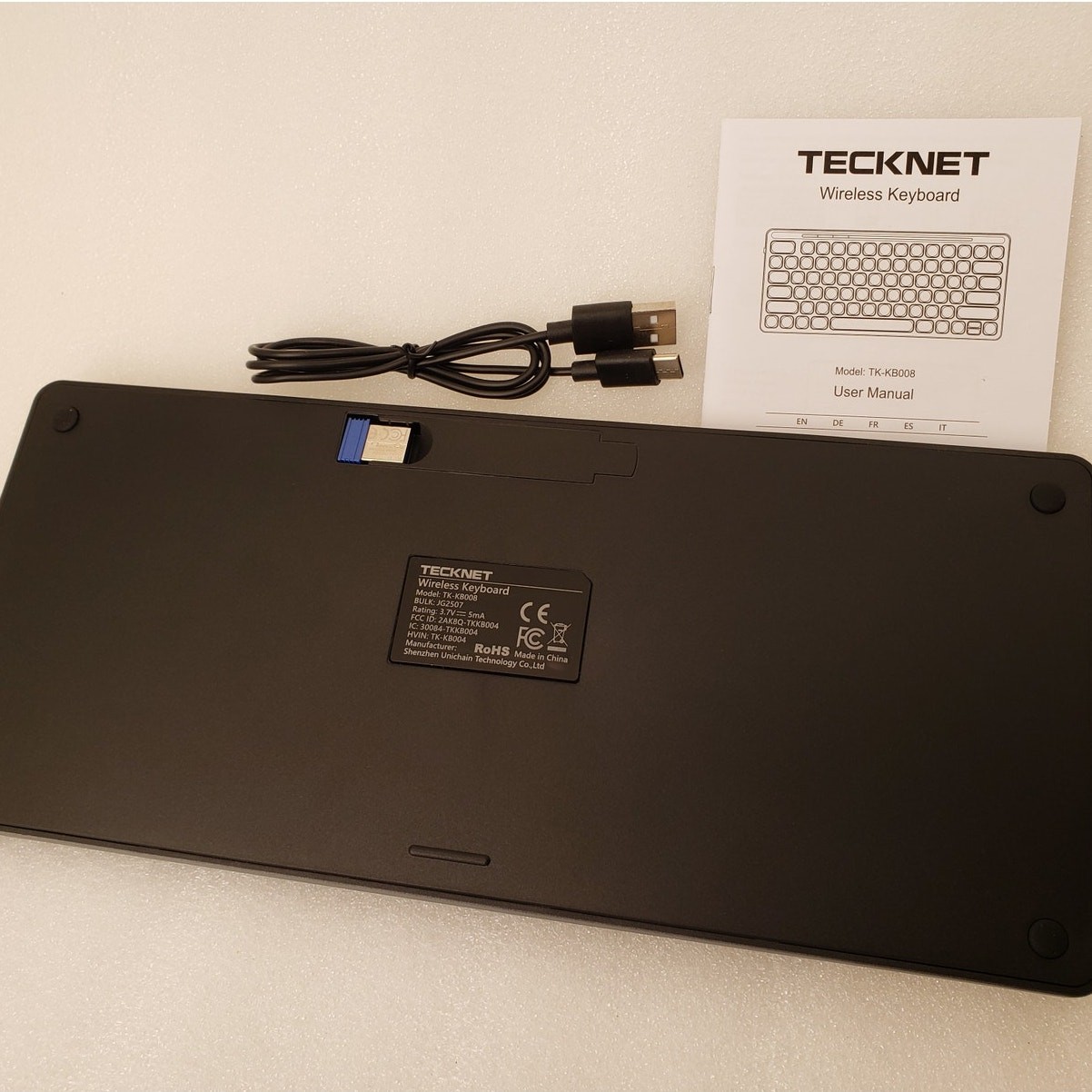 TECKNET Compact Wireless Keyboard (Model: TK-KB008)