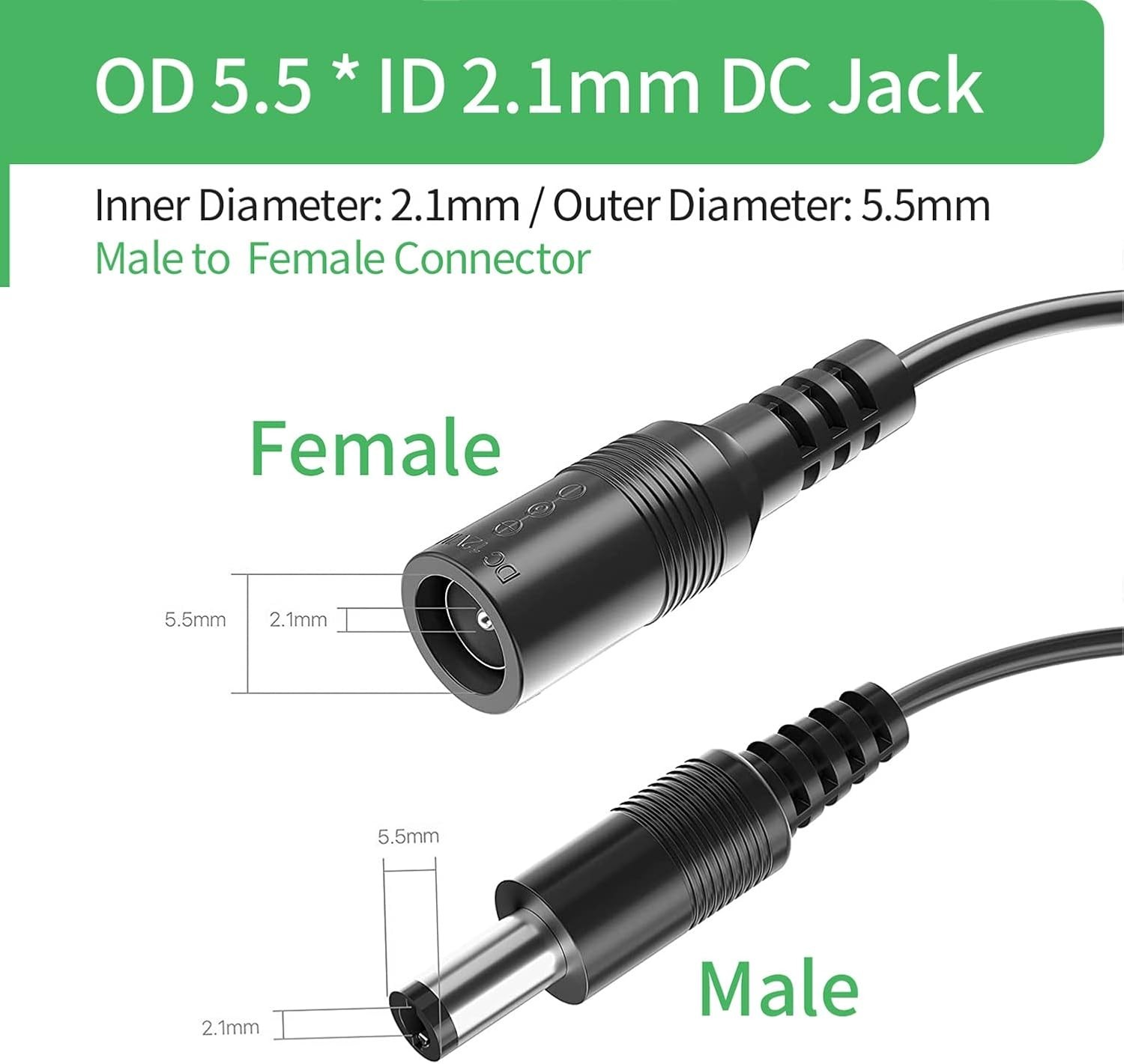 Safe and Efficient DC Power Splitter Cable 12V for Multiple Devices – 2 Pack
