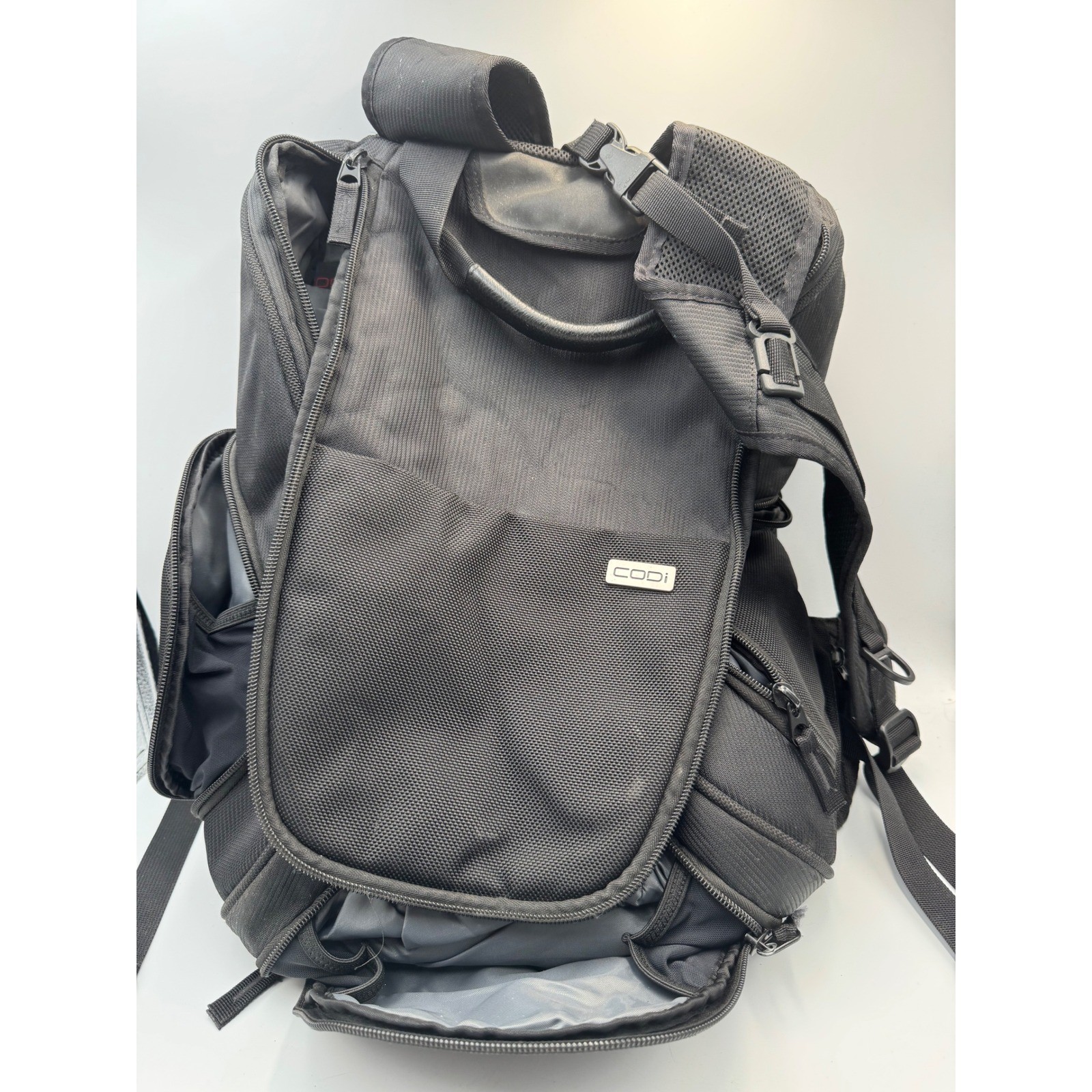 CODi Black Ballistic Nylon Laptop Backpack Tech Travel Bag Multi-Pocket Unisex