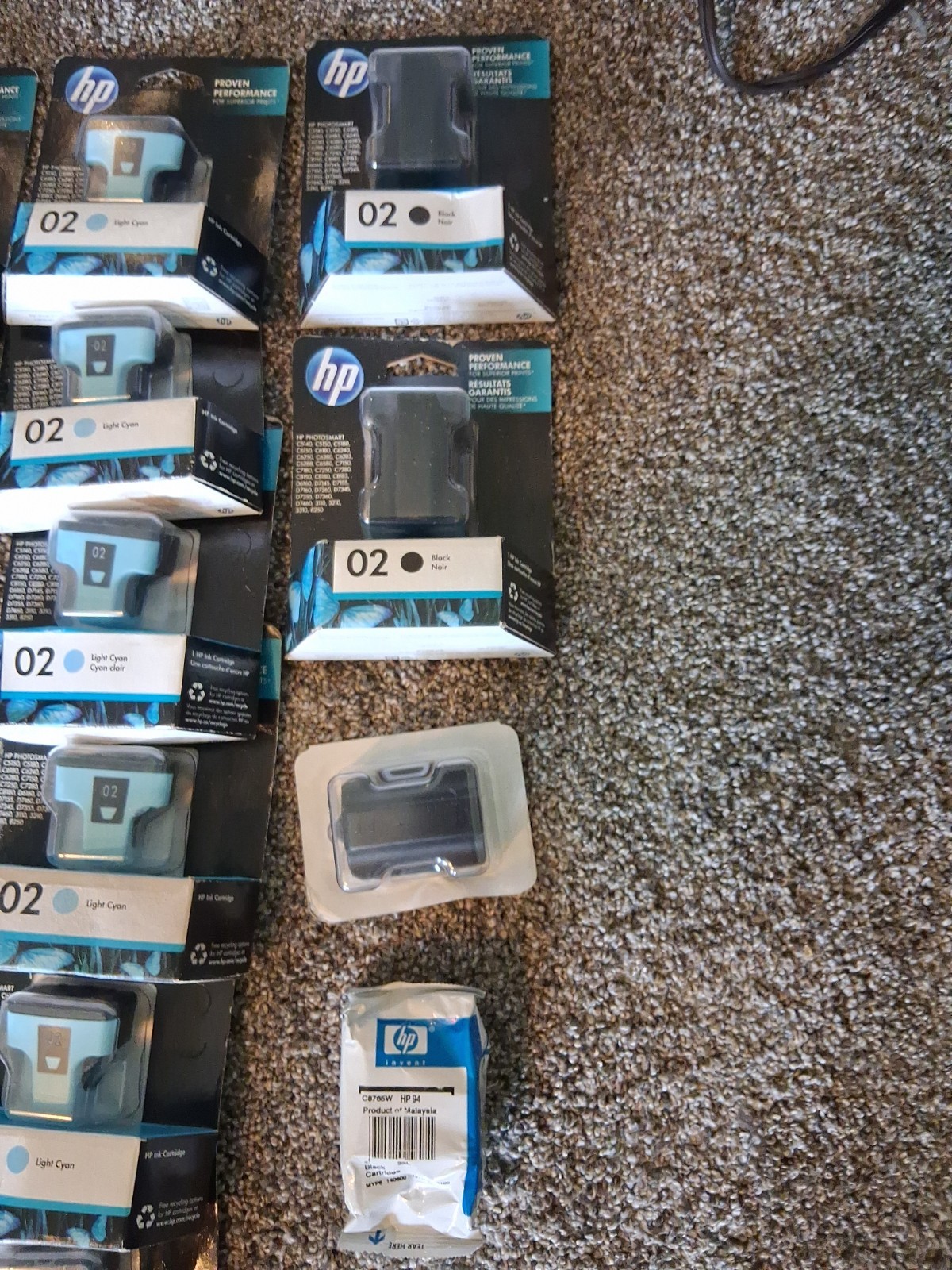 HP 02 Ink Cartridges New Sealed NOS Some Damage On Packages Mixed Colors/Lot