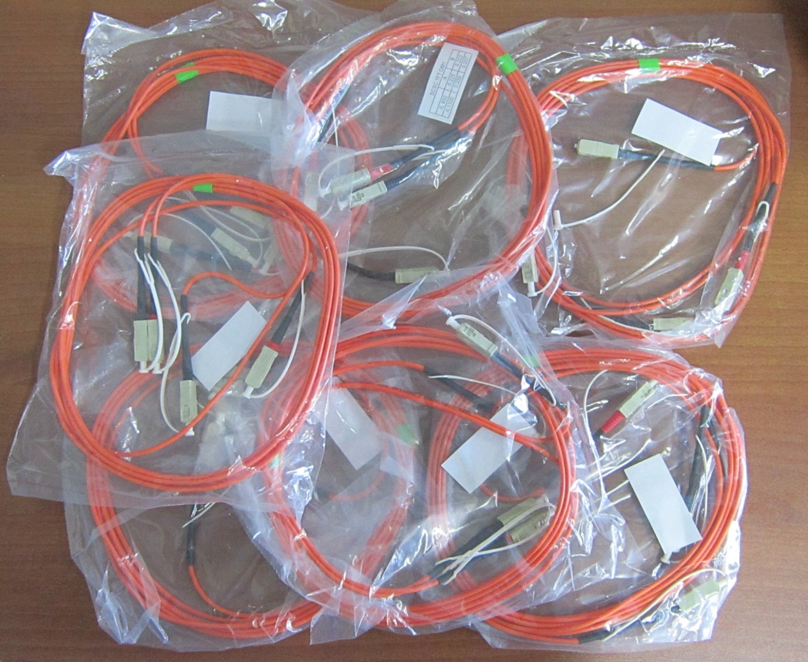Lot of 7 – NEW Corning SCSC 7ft OM1 Subscriber Connector Fiber Optic Patch Cable