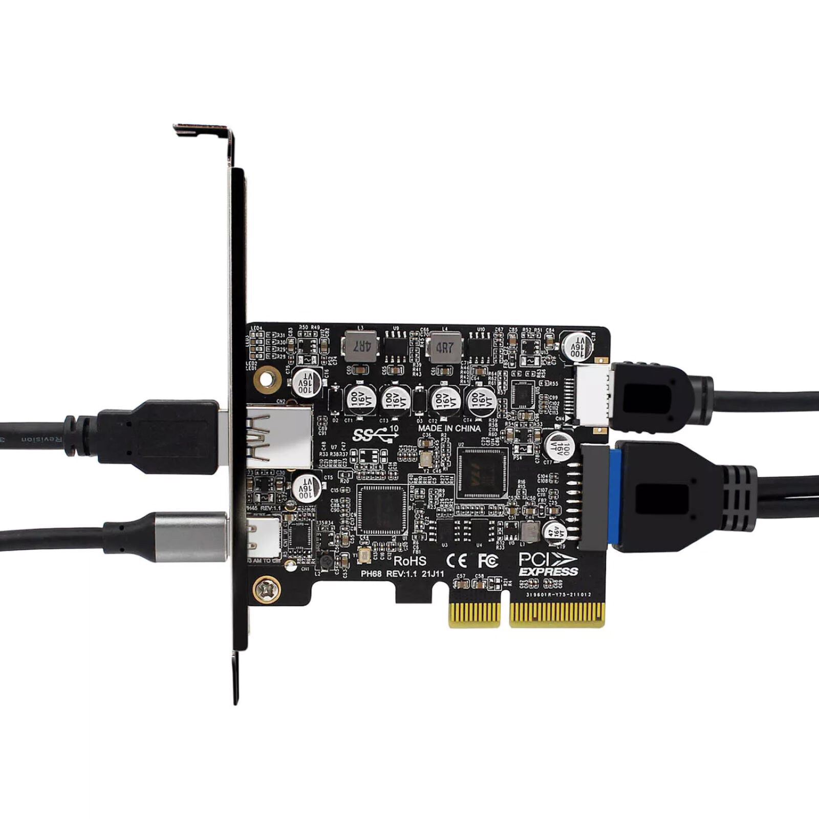 PCIe to USB 3.2 Gen 2 Adapter 10 Gbps PCI-E Type-C Type-E 19P/20P Expansion Card