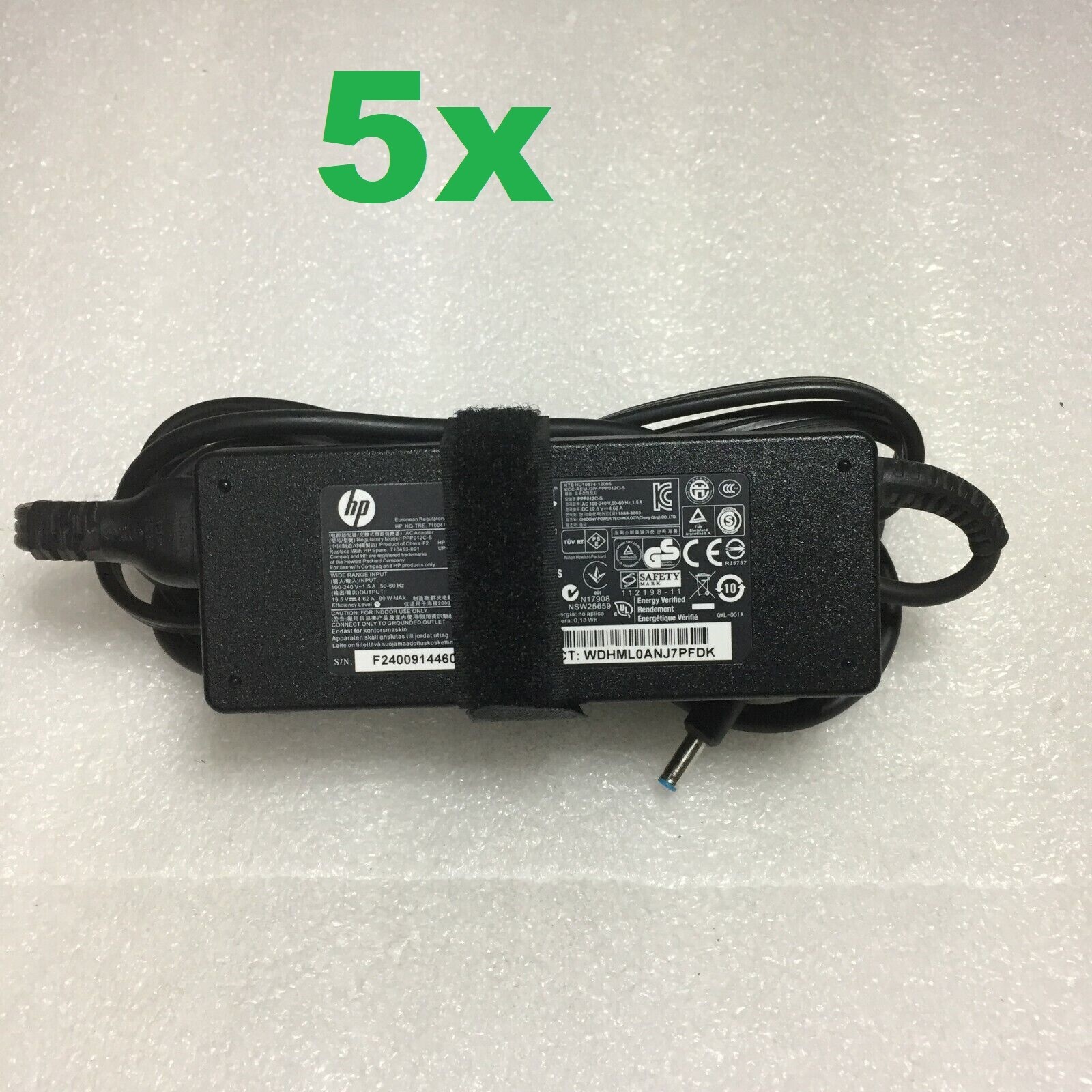 Lot of 5 Genuine HP 90W 19.5V 4.62A AC Adapter Charger Envy Chromebook BLUE TIP