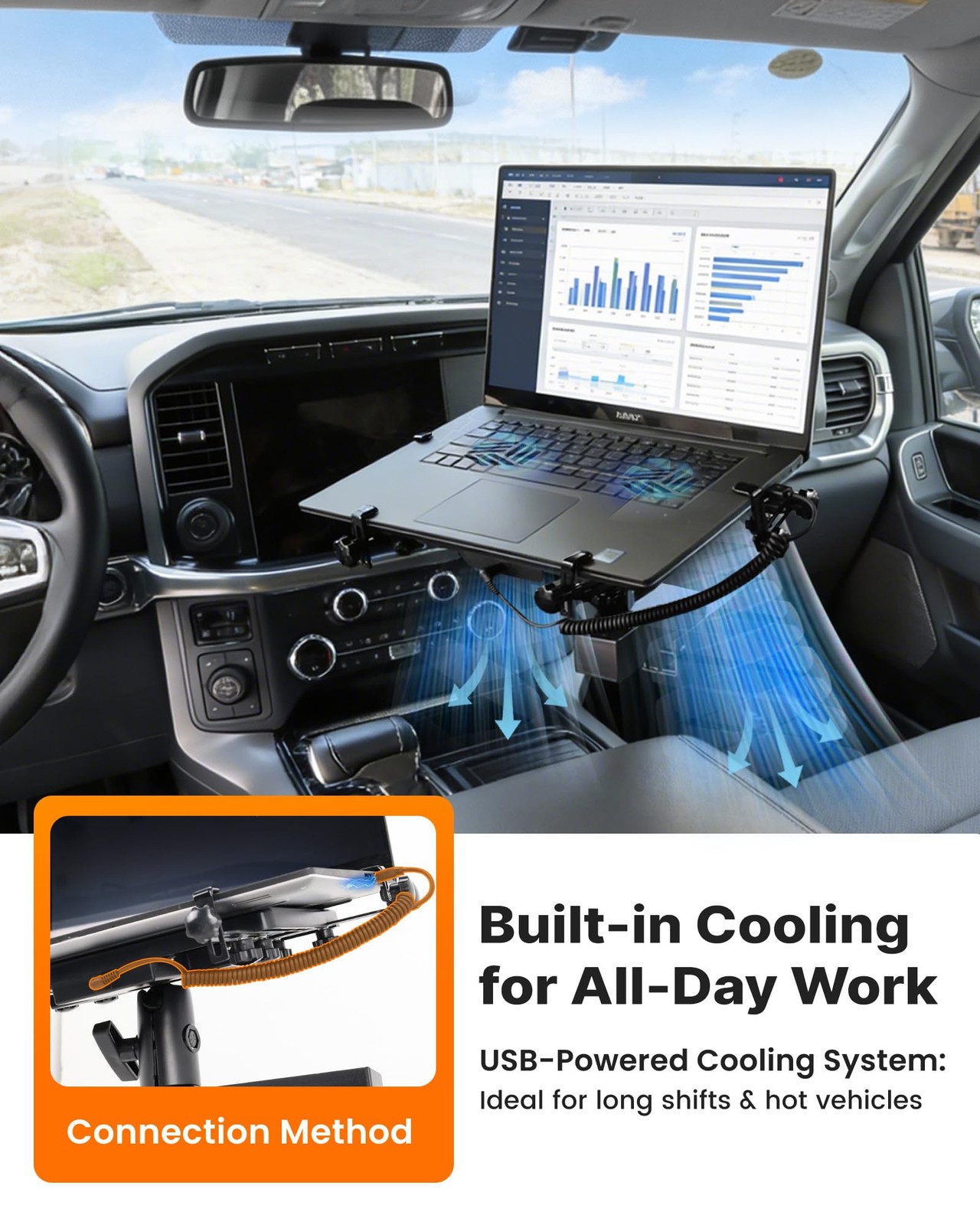 MELIPRON Car Laptop Mount Fit for Dodge Ram ProMaster & ProMaster City