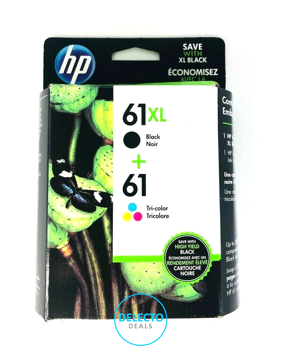 2-PACK GENUINE HP 61XL Black & 61 TriColor Ink DESKJET 2540 2541 SEALED Box