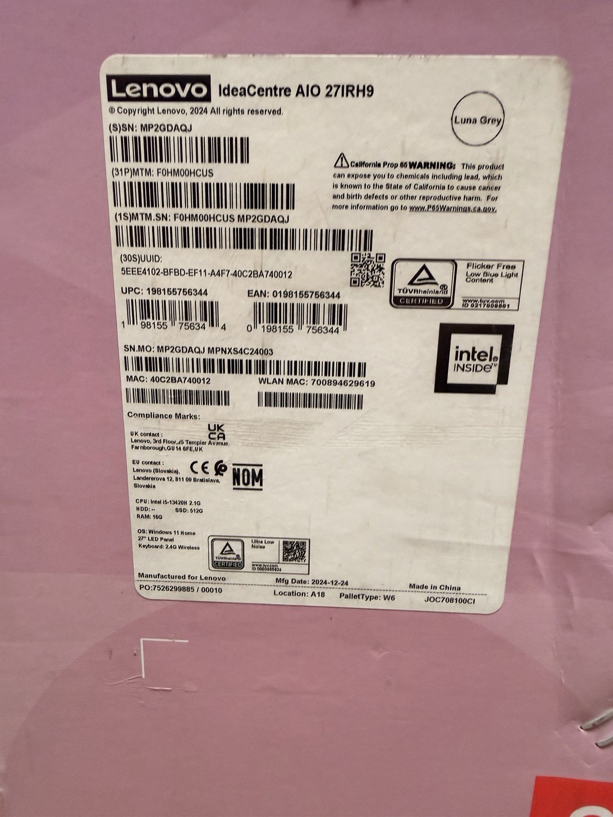 Lenovo IdeaCentre 27″ FHD Non-Touch All-In-One Windows Desktop Core i5-13420H
