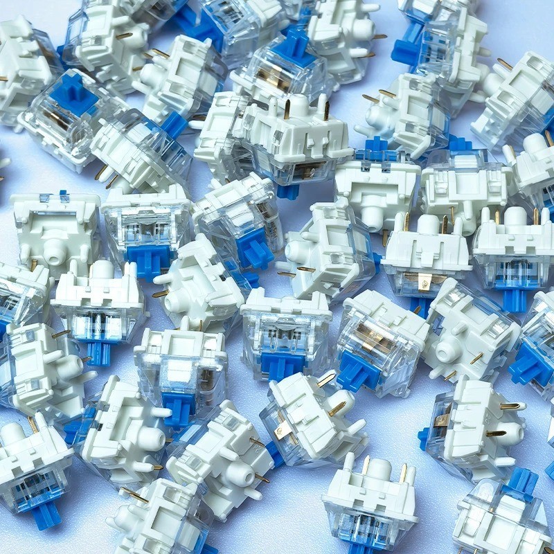 Keyboard Switches, 100 Pcs 3 PIN Blue Keyboard Clicker Dustproof Mechanical Ke