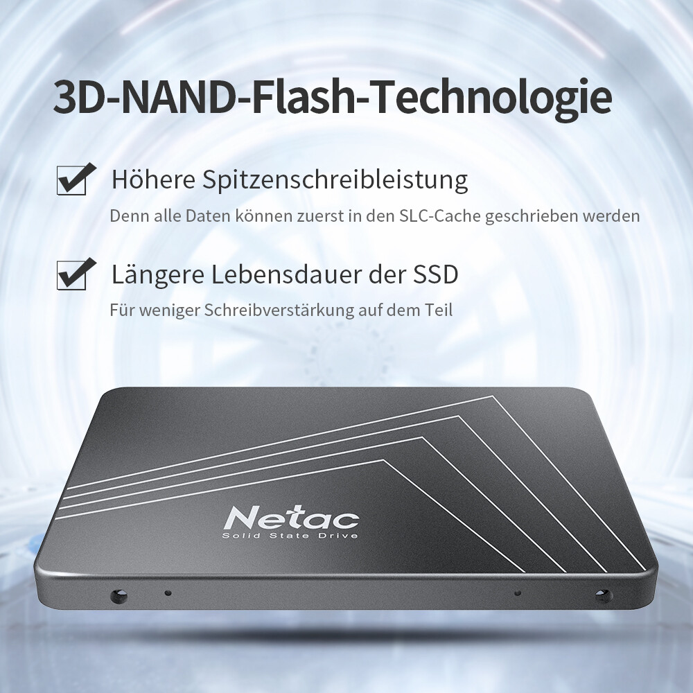 Netac Internal SSD 1TB Solid State Drive 2.5” SATA III 6GB/s Up to 550MBps