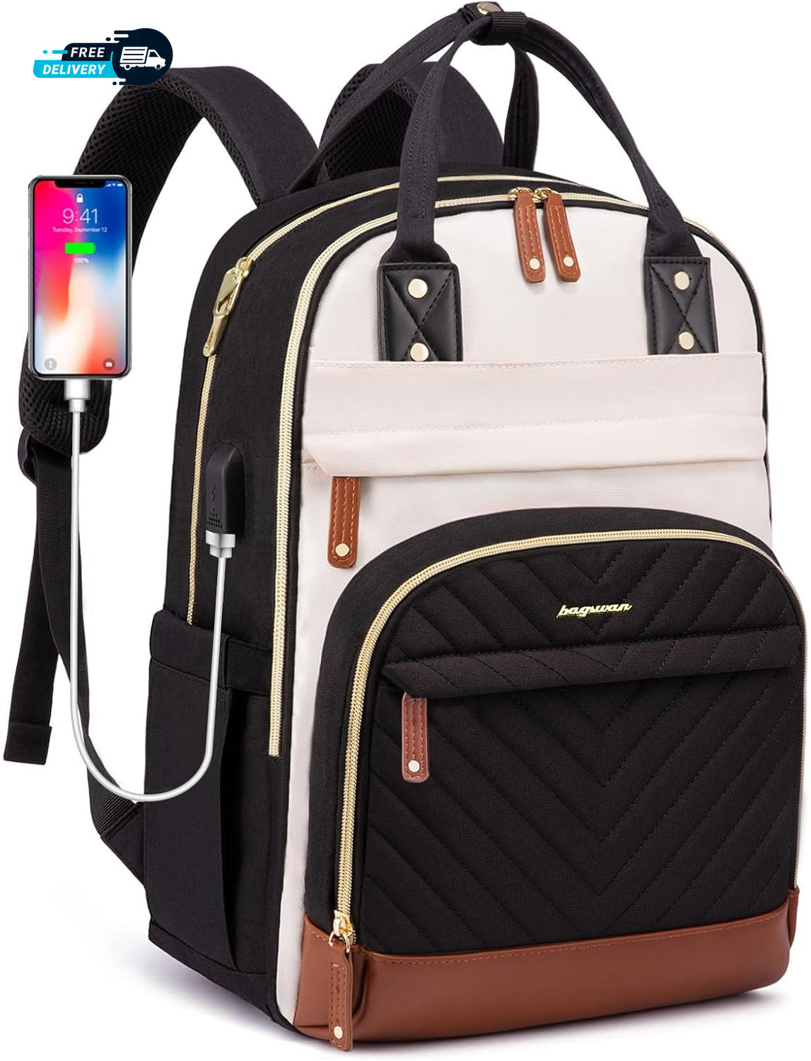 Laptop Backpack for Women Bag Work Travel Backpack with USB Charger
