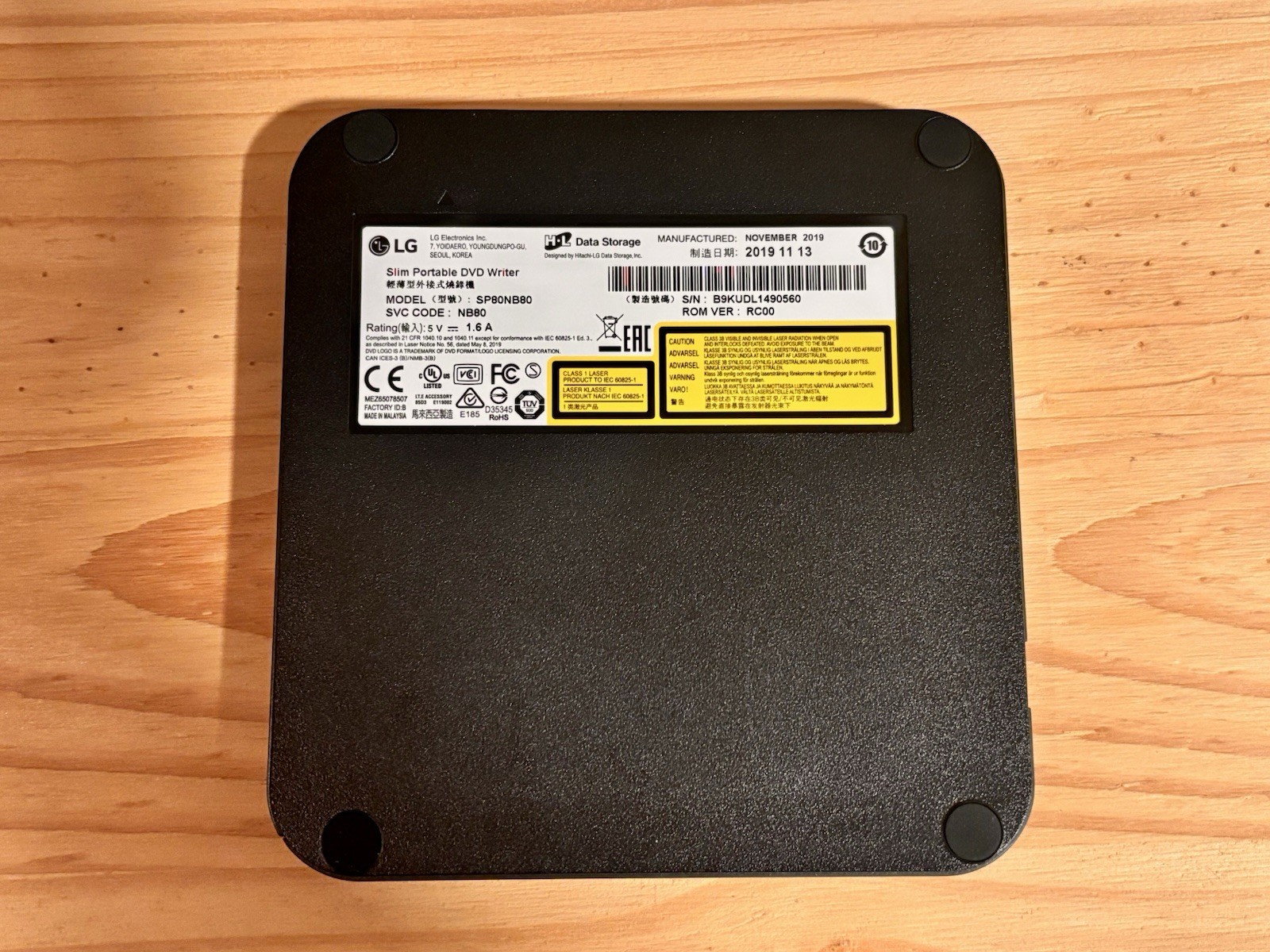LG SP80NB80 Ultra Slim Portable DVD Writer USB External Mac Windows Open Box