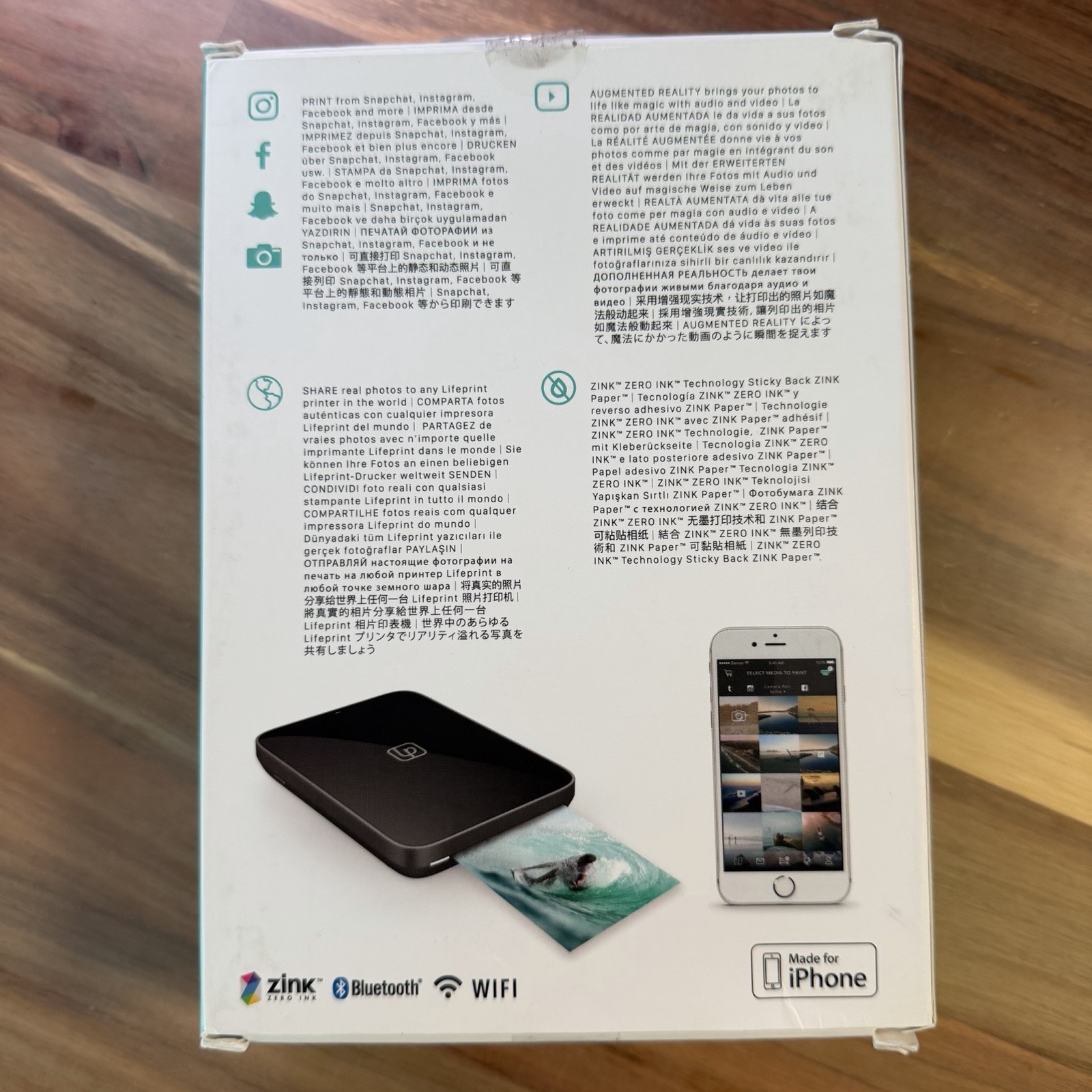 Lifeprint 3×4.5 Portable Printer for iPhone & Android With Photo Paper