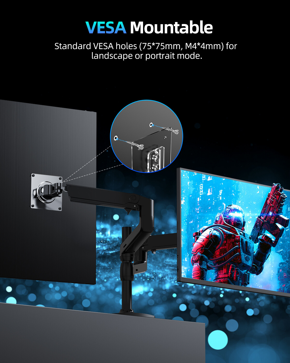UPERFECT 17.3″ HDR 2560*1440 IPS LCD Monitor 2K USB C Mini HDMI Input Speaker US