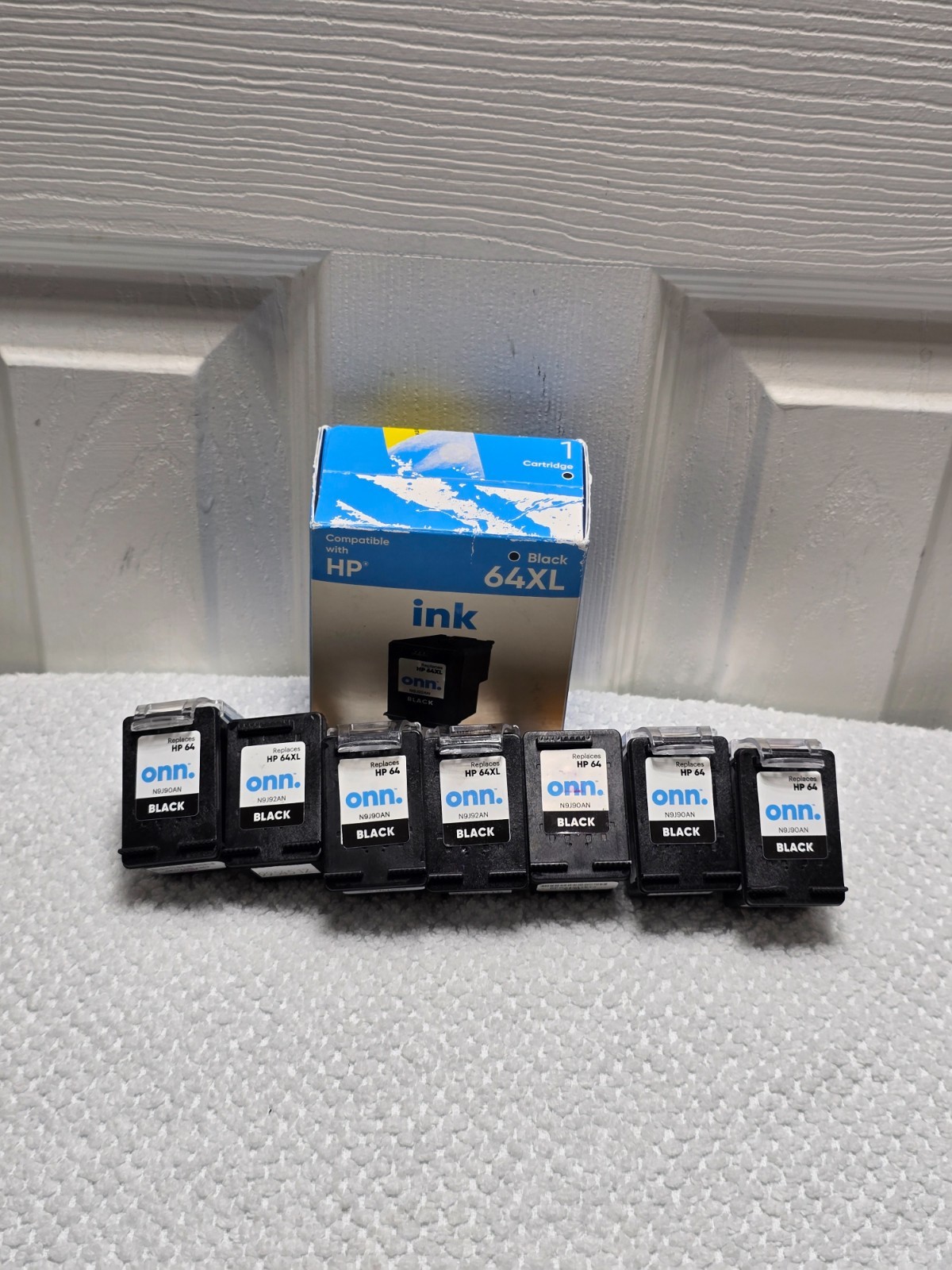 Onn N9J90AN Black Ink Catridge HP 64 64XL 681131309301 Lot of 4 Opened