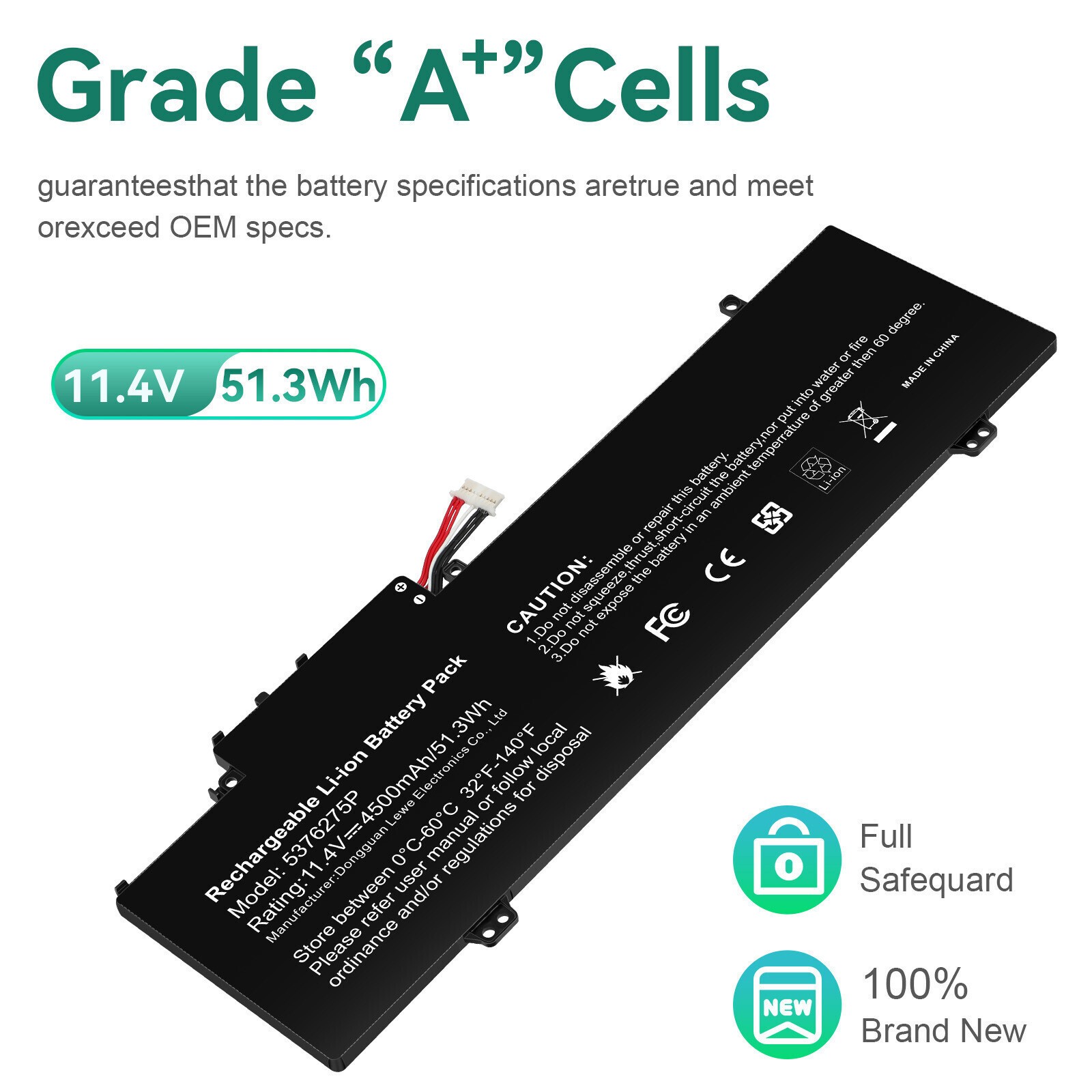✅Laptop Battery For Gateway GWTN141-10BK GWTN141-4 GWTN156-5BL 5376275P 51.3Wh