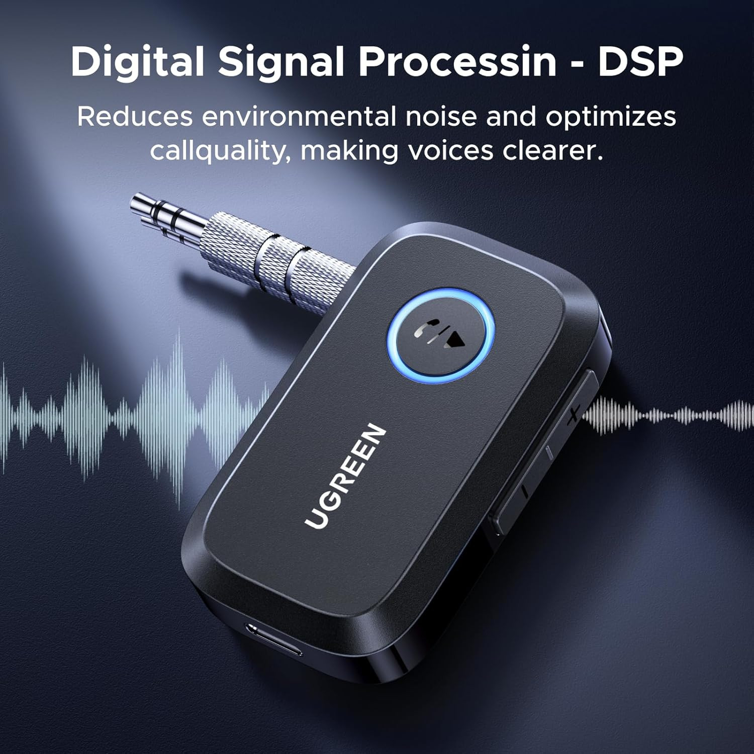 Bluetooth 5.4 Car Adapter, Hands-Free Call & Noise Cancelling AUX to Bluetooth A