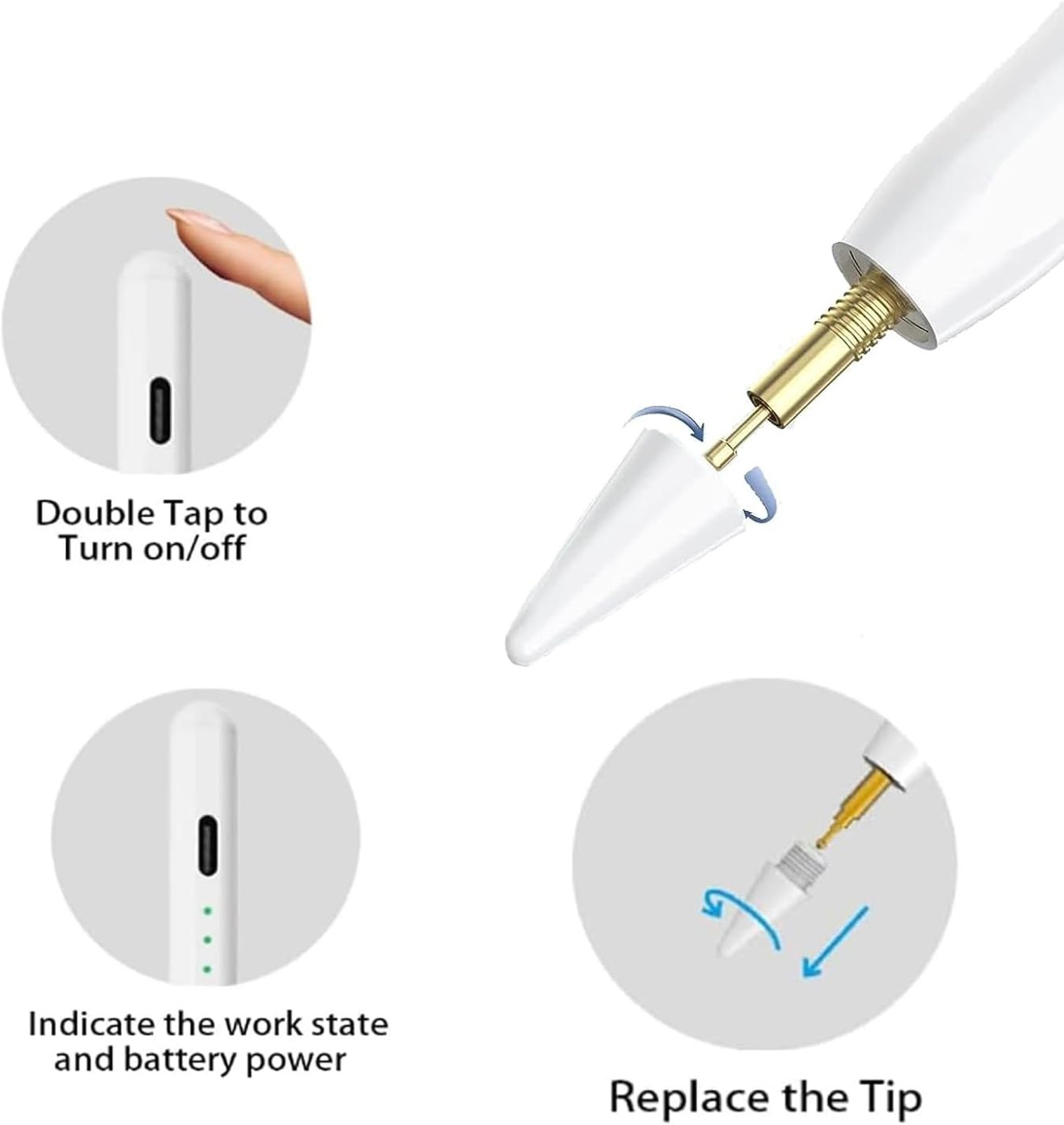 Stylus Pen for iPad with Fast Charging, Tilt Sensitivity, Palm Rejection