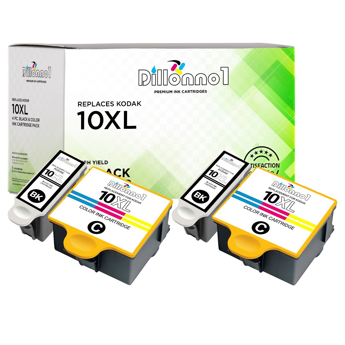 4PK For Kodak 10XL Black Color Ink For EasyShare For Kodak 5100