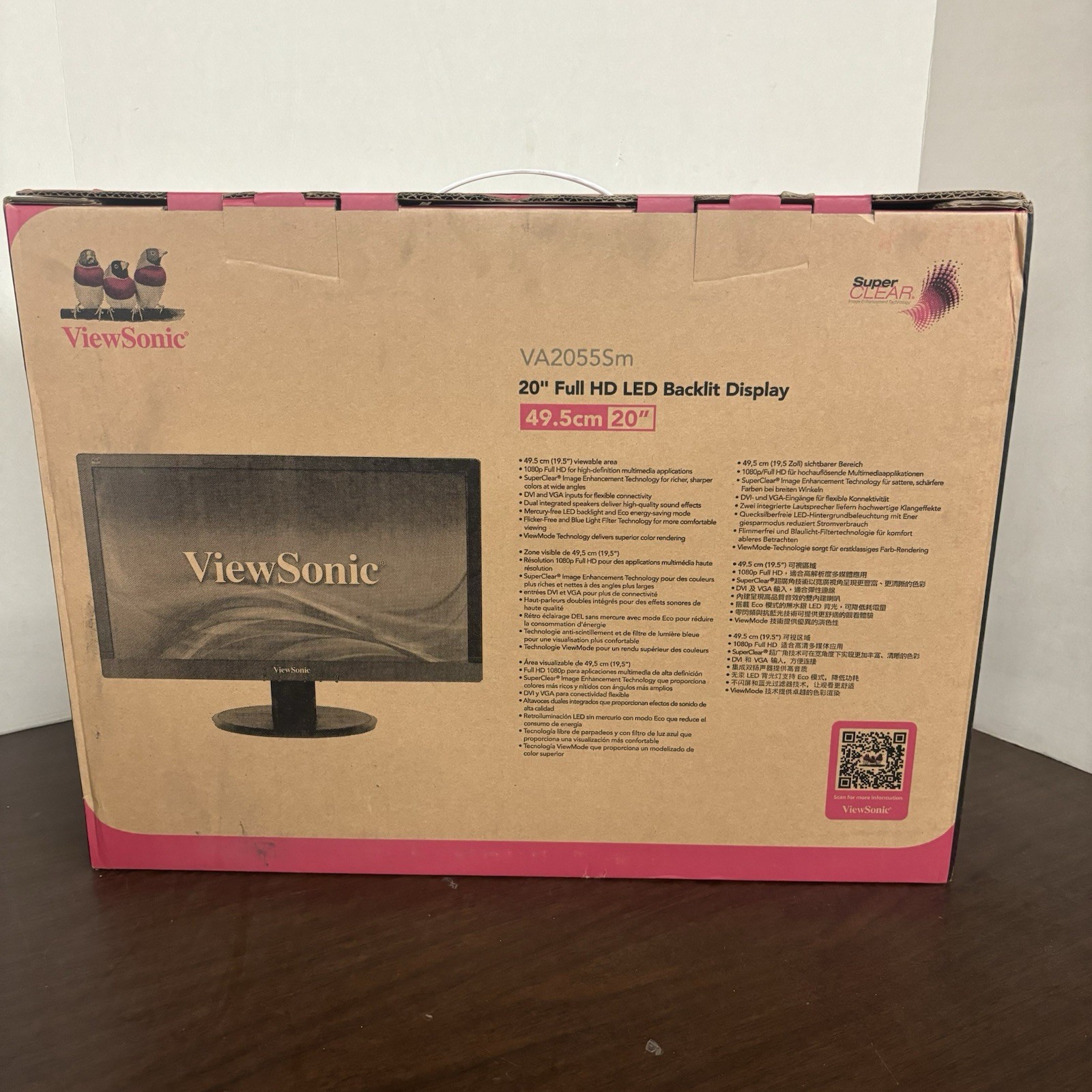 NEW ViewSonic VA2055SM 20 Inch 1080p HD LED Backlit Display Monitor