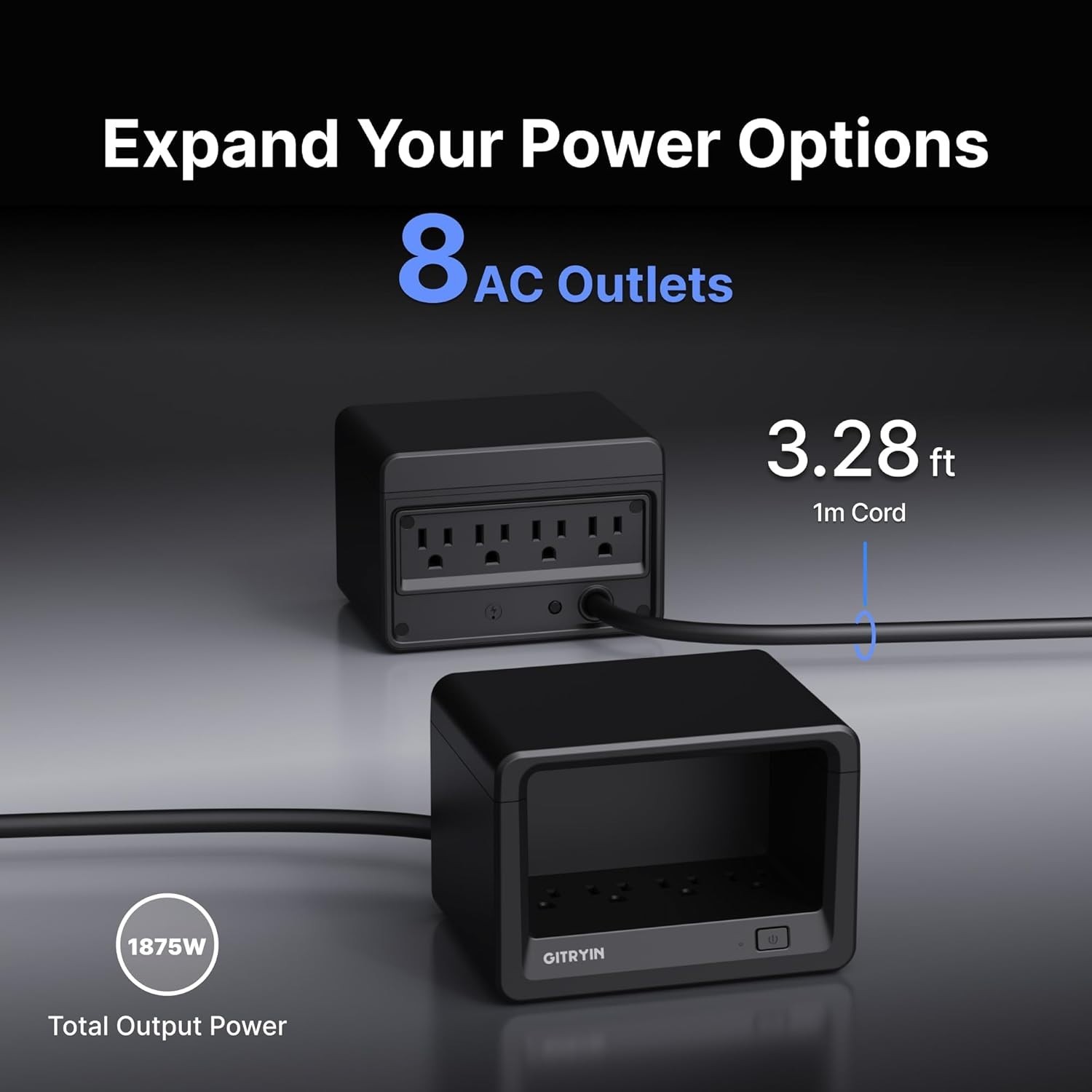Gitryin Charging Station Extension Cord Retractable Cable Charger AC/USB/Type-C