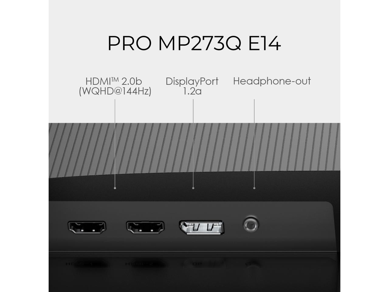 MSI PRO MP273Q E14 27″ IPS 2560 x 1440 (WQHD) Computer Monitor, 144Hz,Adaptive-S