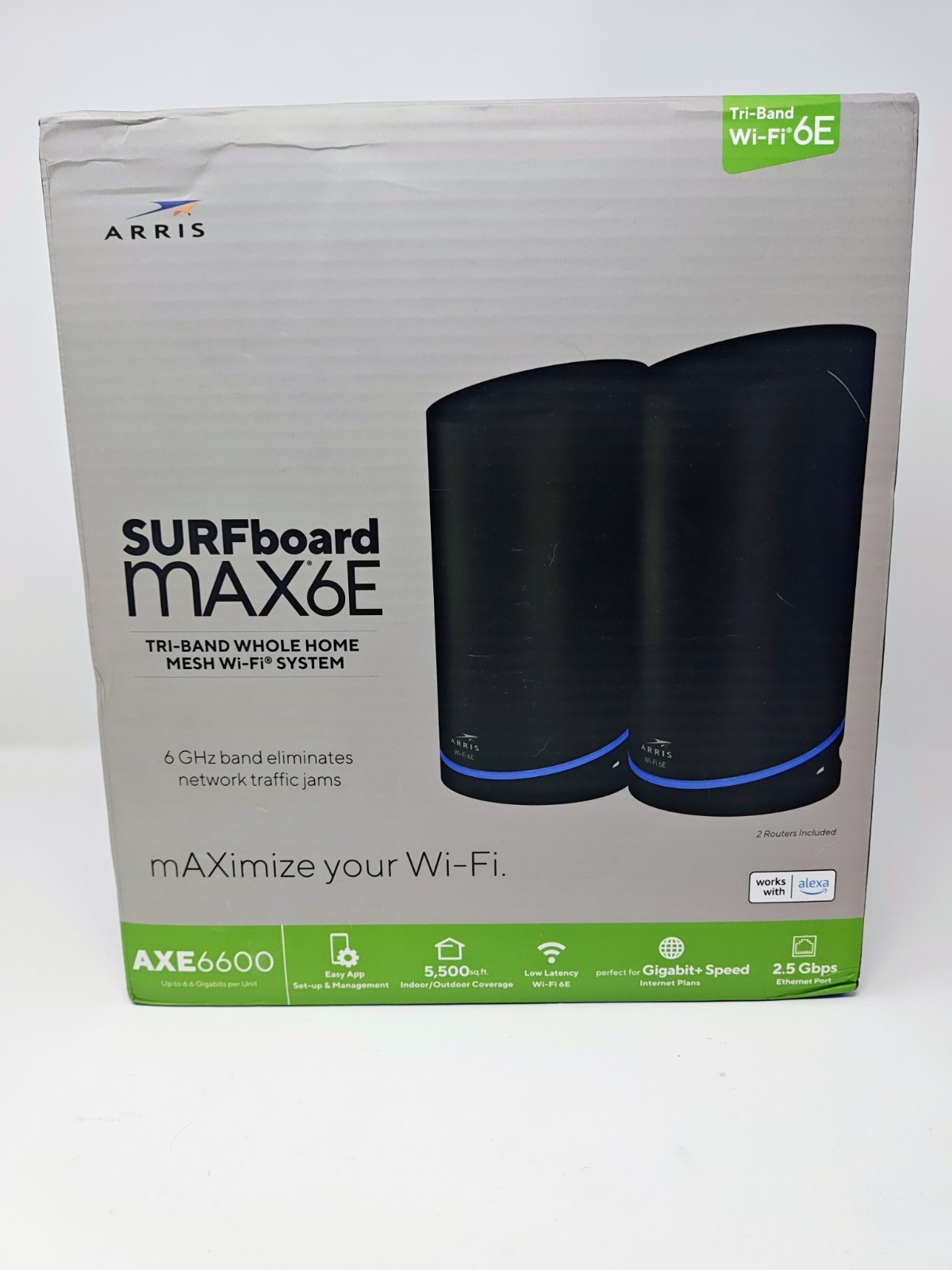 Arris SURFboard mAX 6E W161 Tri-Band AXE6600 WiFi 6E Mesh Router Kit (2 Routers)