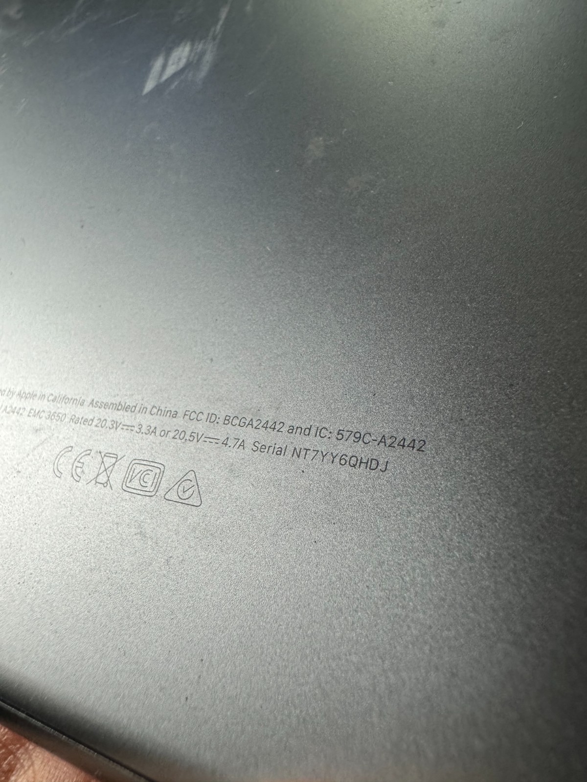MacBook Pro Model A2442 Laptop for Parts/Repair #5224
